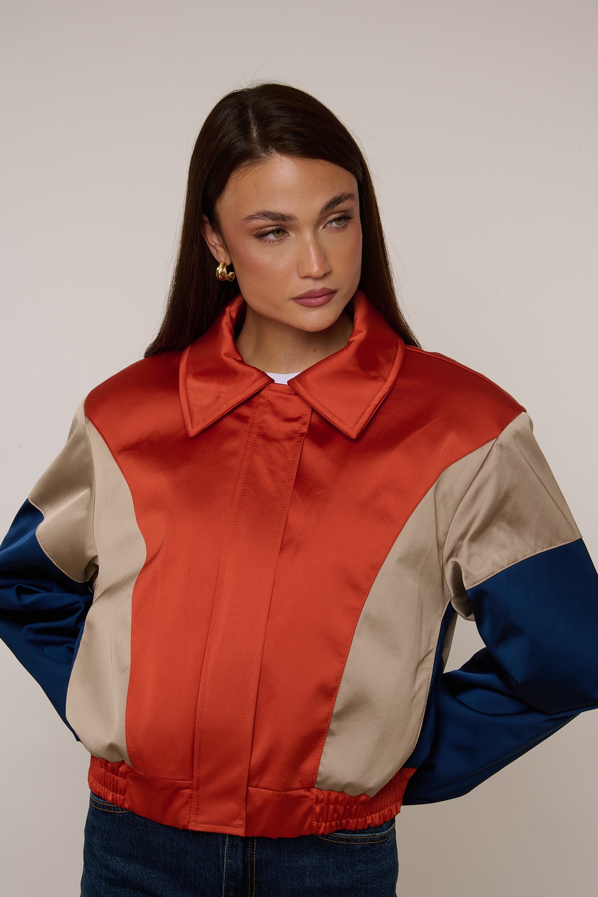 Bomber ‘SATIN’ By Lumina base Arancione