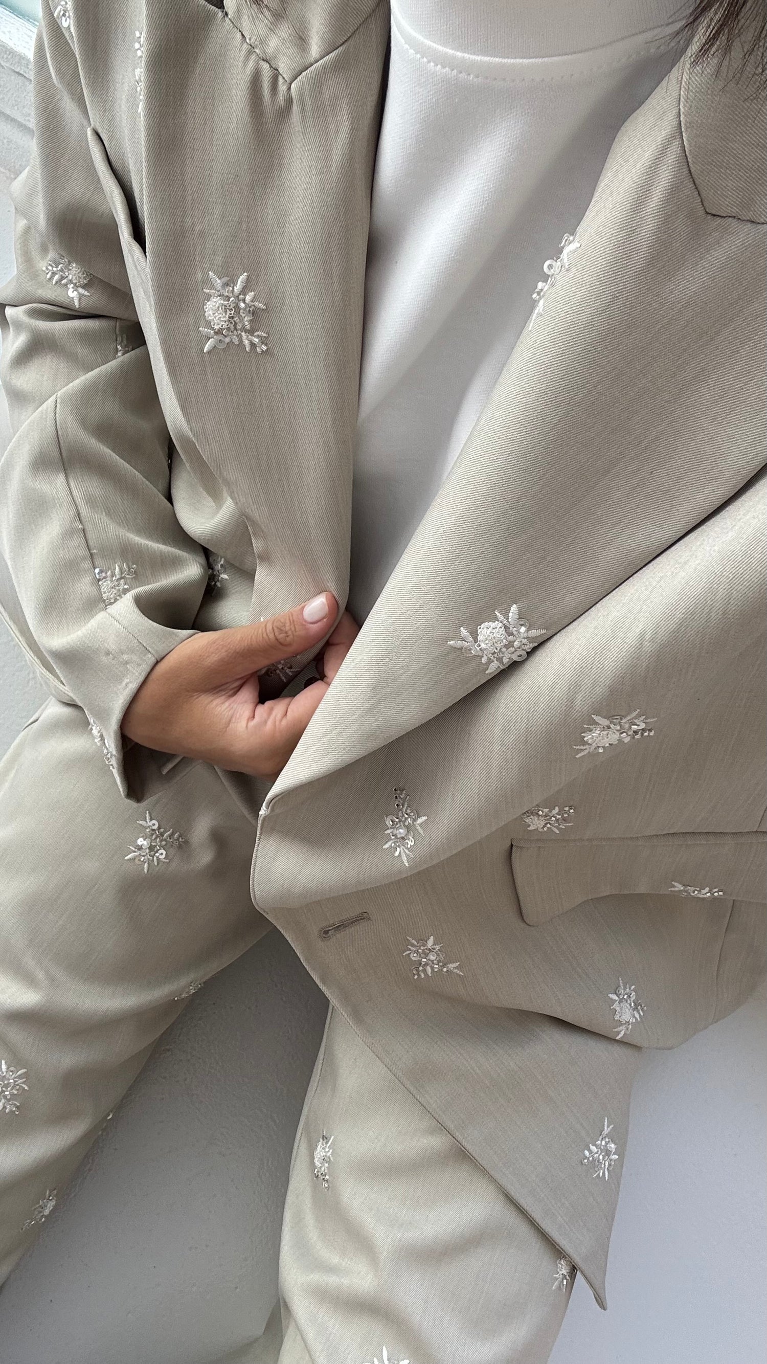 Blazer FIORI IN STRASS ‘BY LUMINA’ Fango