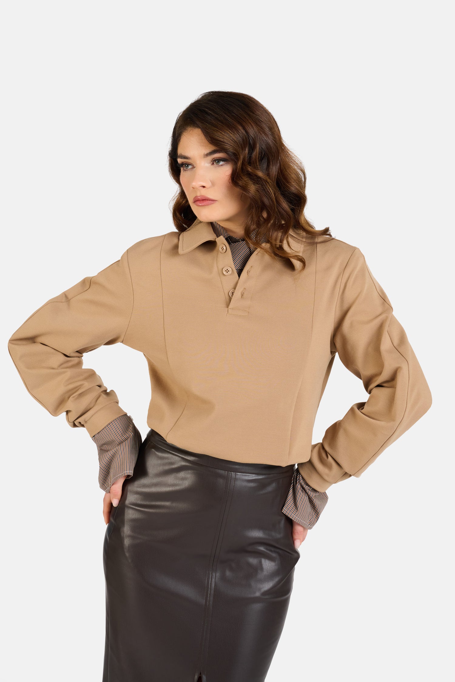 Polo/Felpa ‘3&33’ Camel