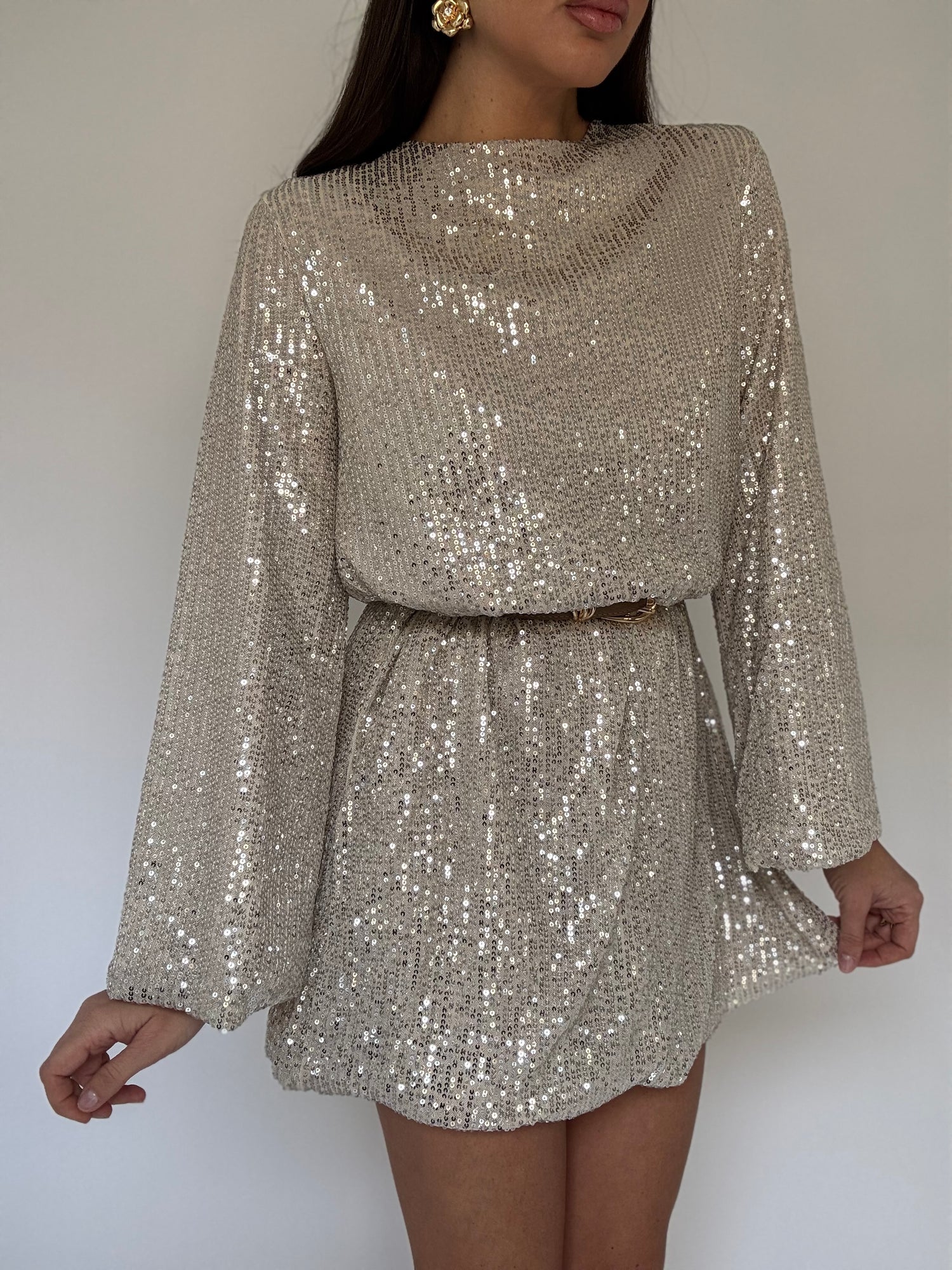 Abito ‘FIOCCO’ con Paillettes Oro