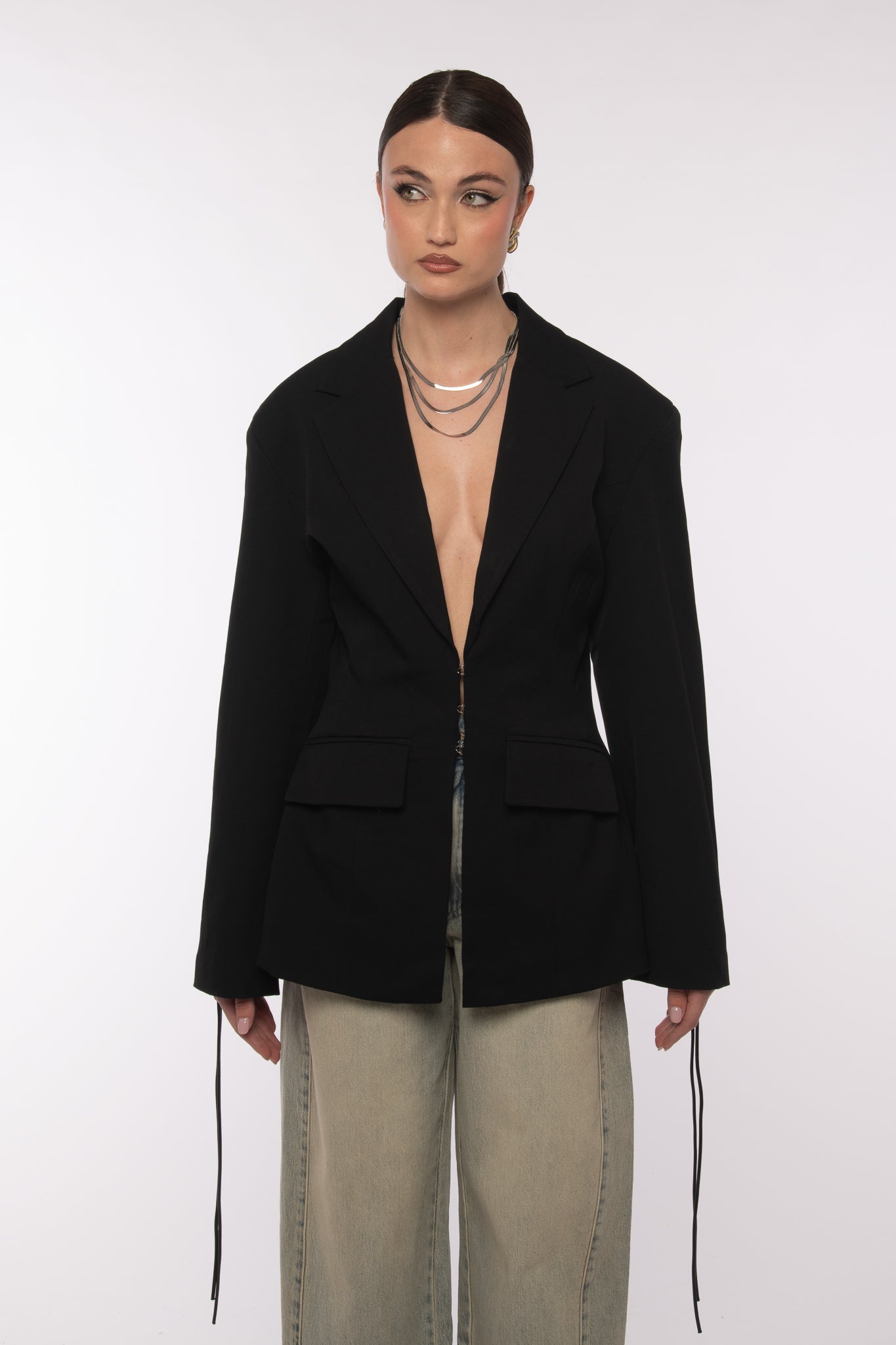 Blazer ‘LA VIA’ con stringhe Nero