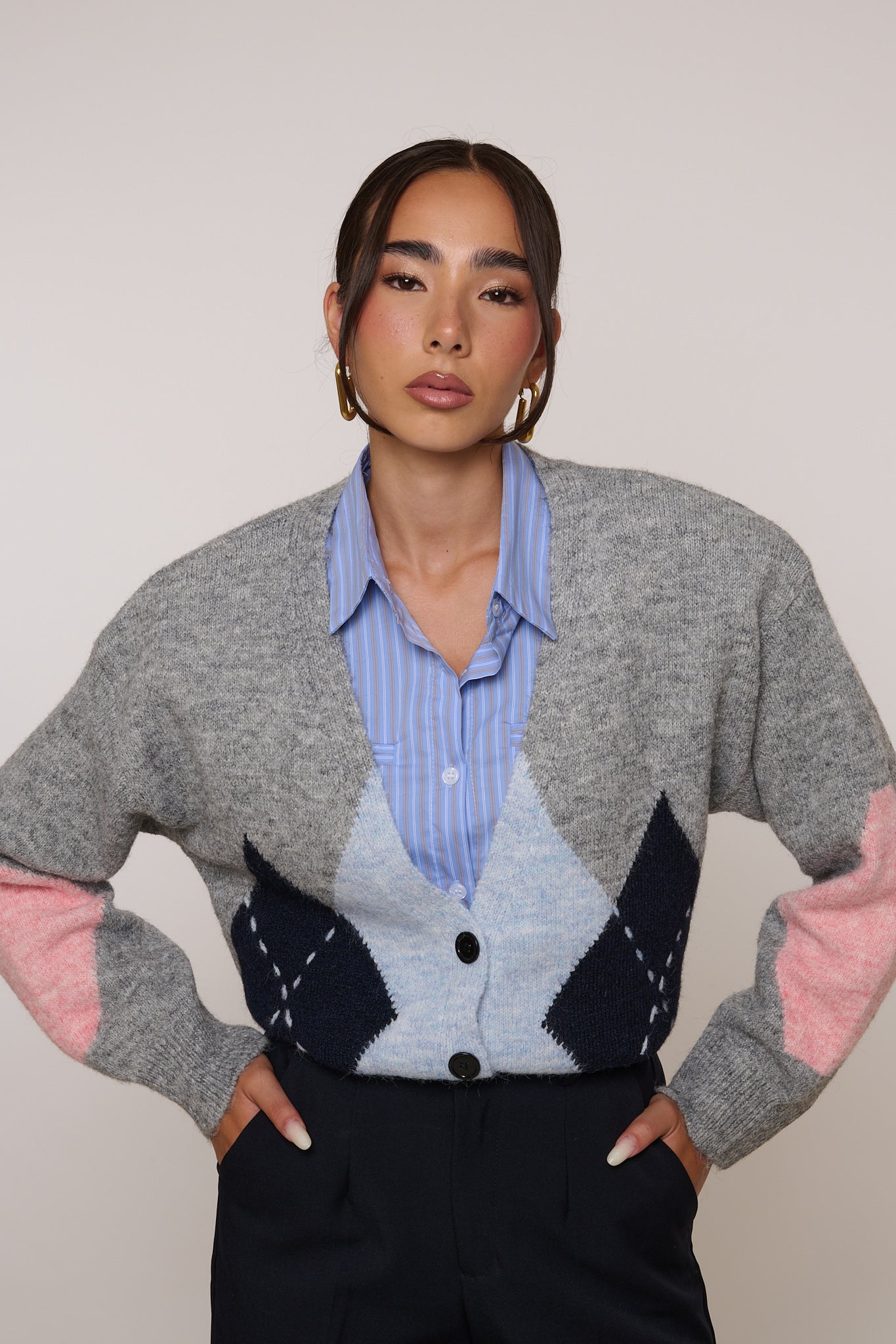 Cardigan ‘ROMBI’ Grigio