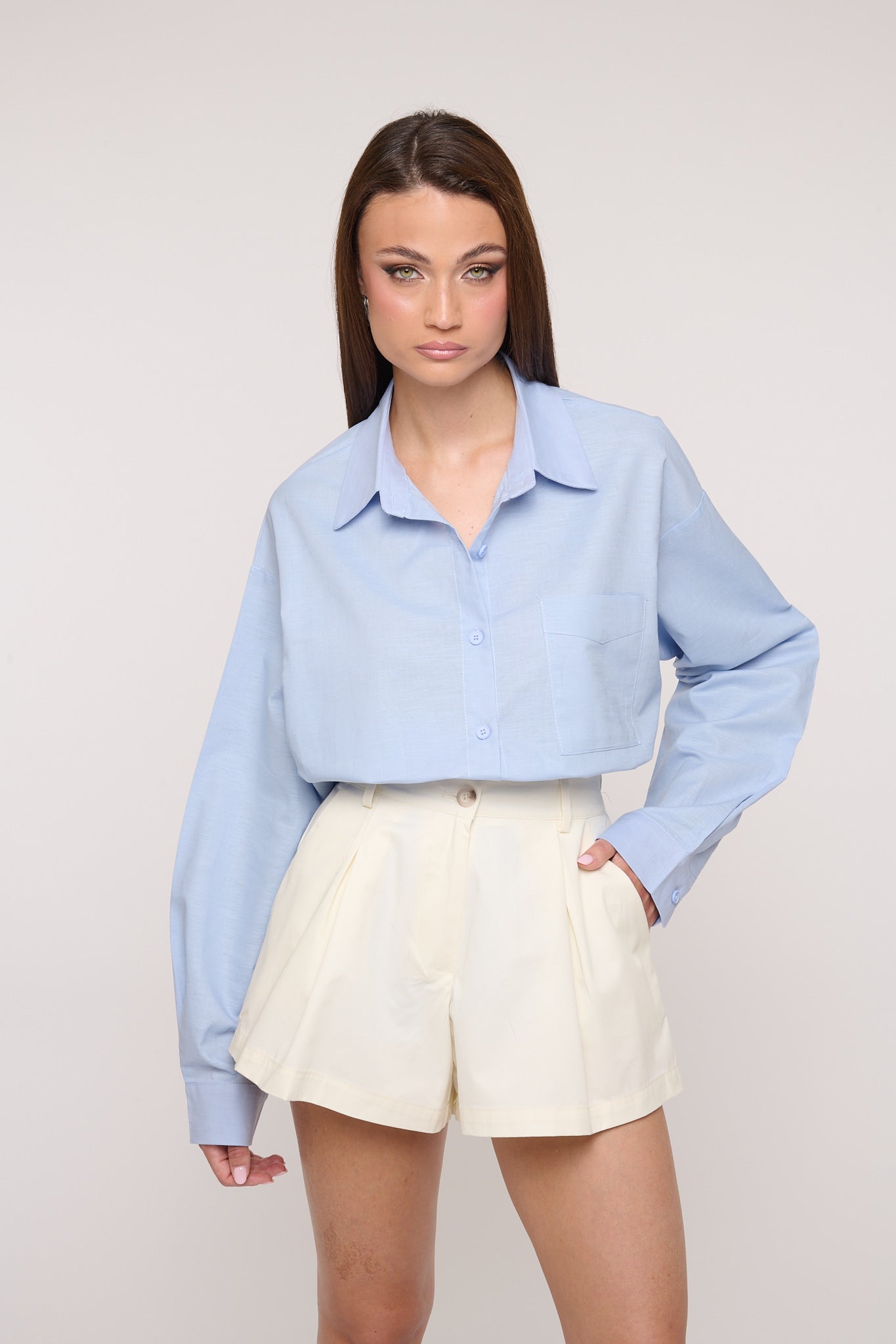 Camicia ‘45%LINO’ Azzurra