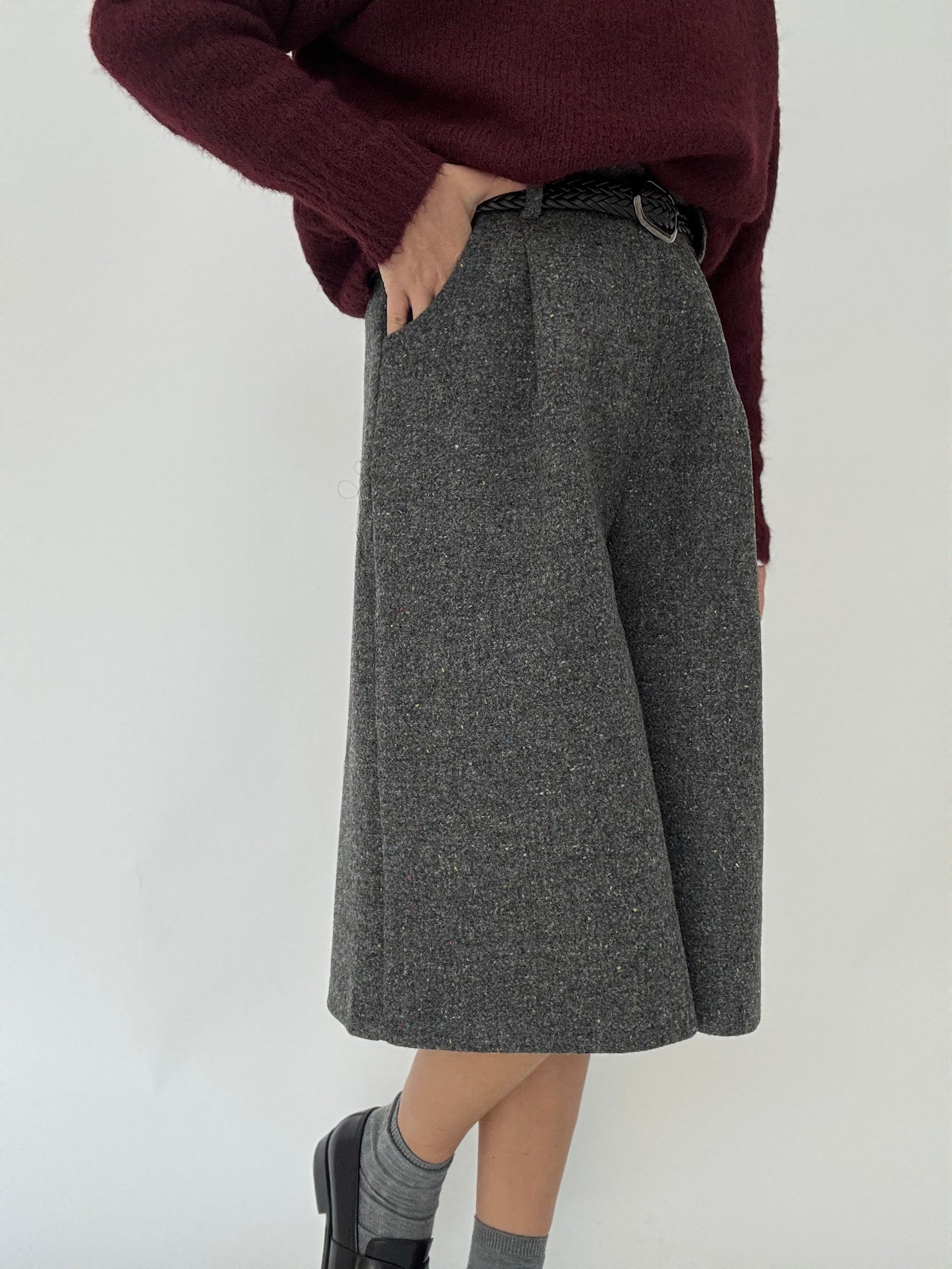 Bermuda ‘50%LANA’ con cintura Grigio