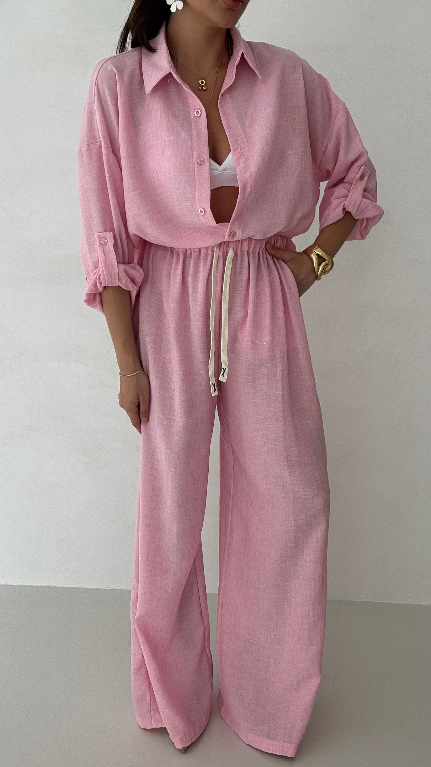 Coordinato ‘EVA’ simil lino Rosa
