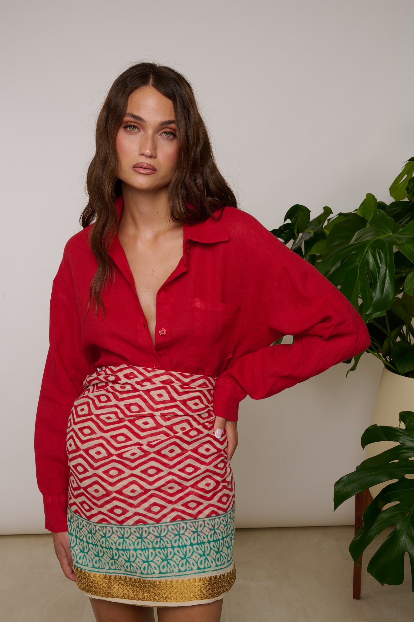 Camicia ‘100% LINO’ Rossa