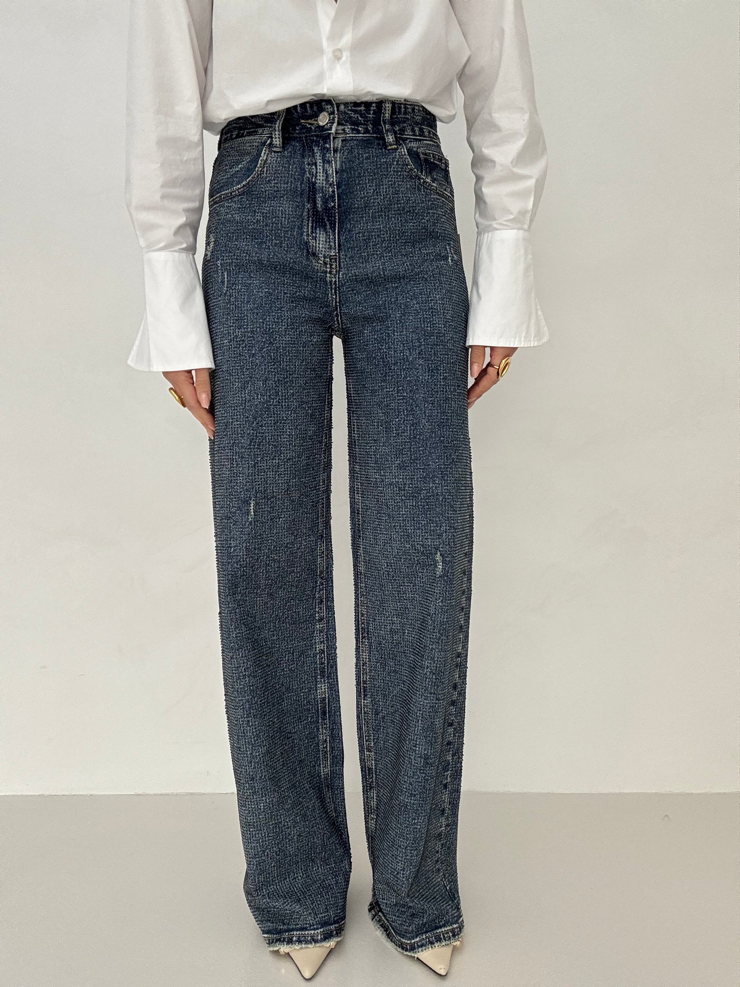 Jeans ‘TOTAL STRASS’ Denim Scuro