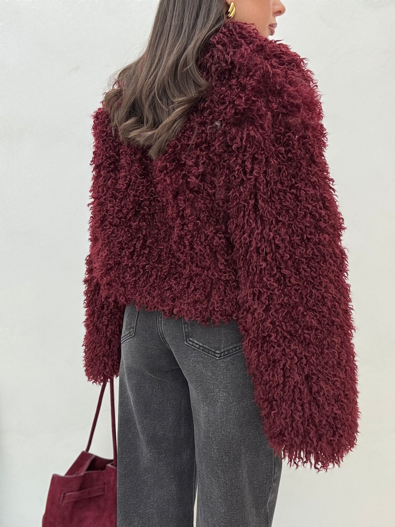 Eco pelliccia ‘MONGOLIA’ Bordeaux