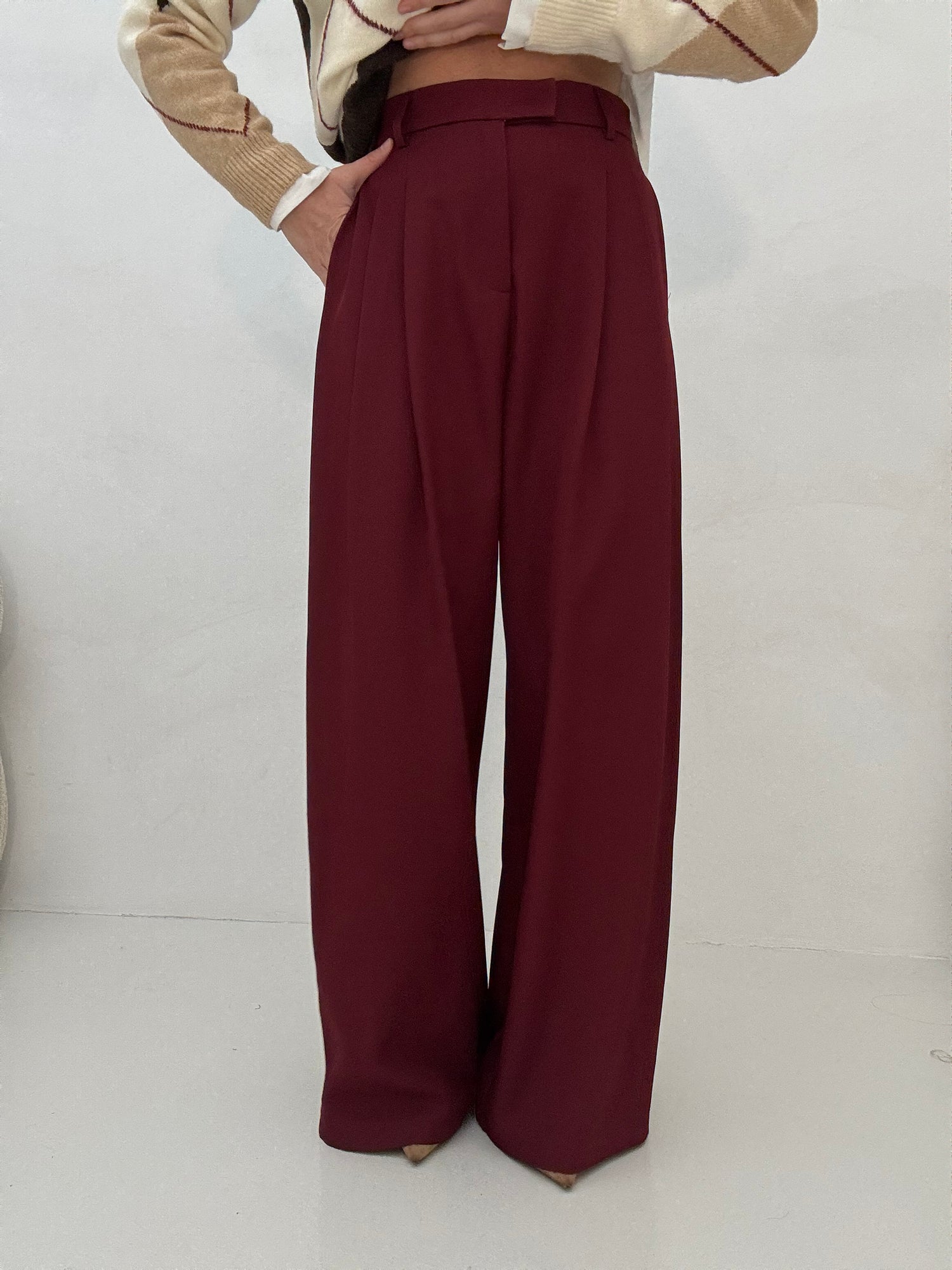 Pantalone ‘GANCETTO LATERALE’ Bordeaux