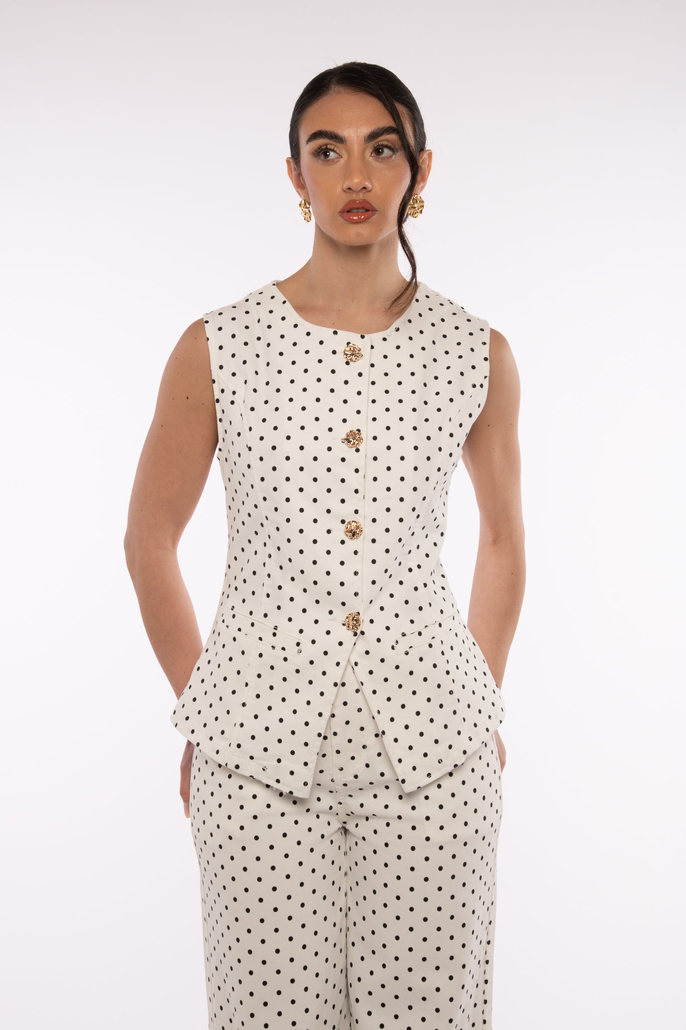 Coordinato ‘POIS’ 98%COTONE Bianco