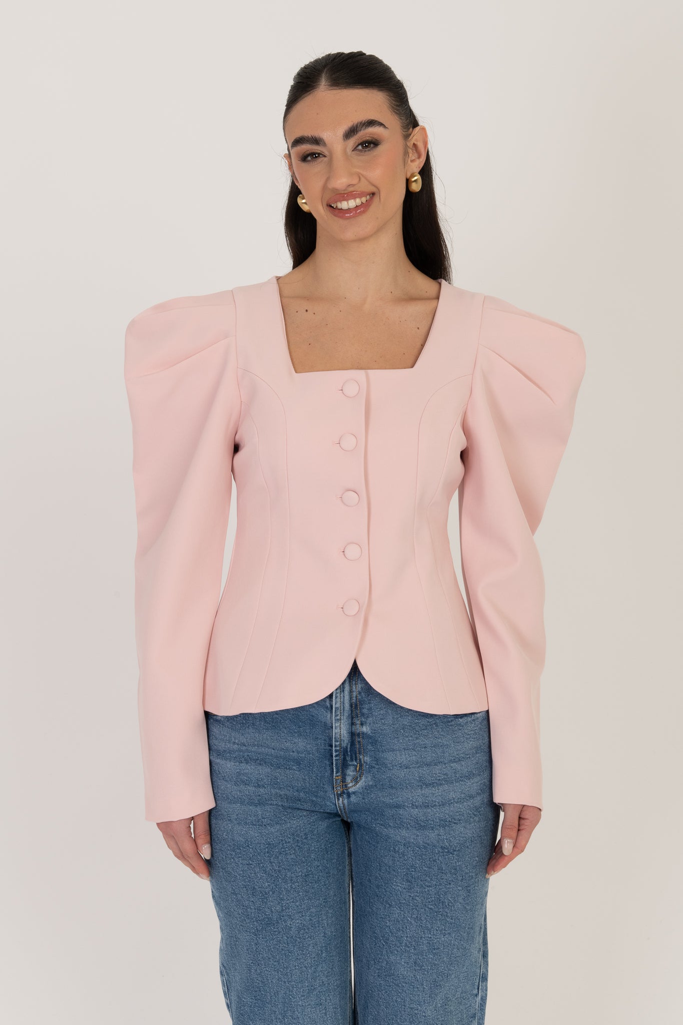 Blazer avvitato ‘SCOLLO QUADRATO’ Rosa