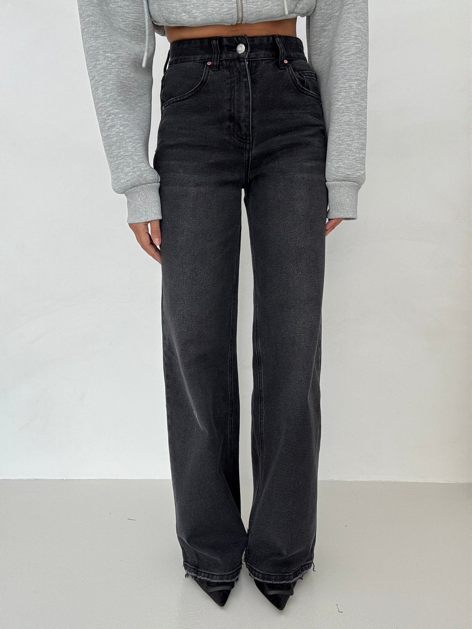 Jeans ‘GAMBA LARGA’ Nero Slavato