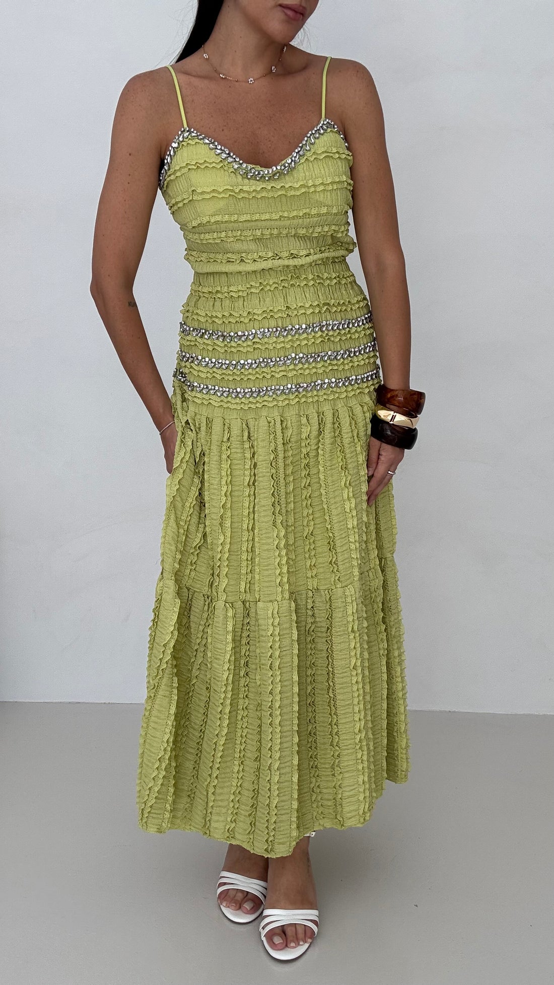 Coordinato ‘STRASS’ Top+Gonna Pistacchio