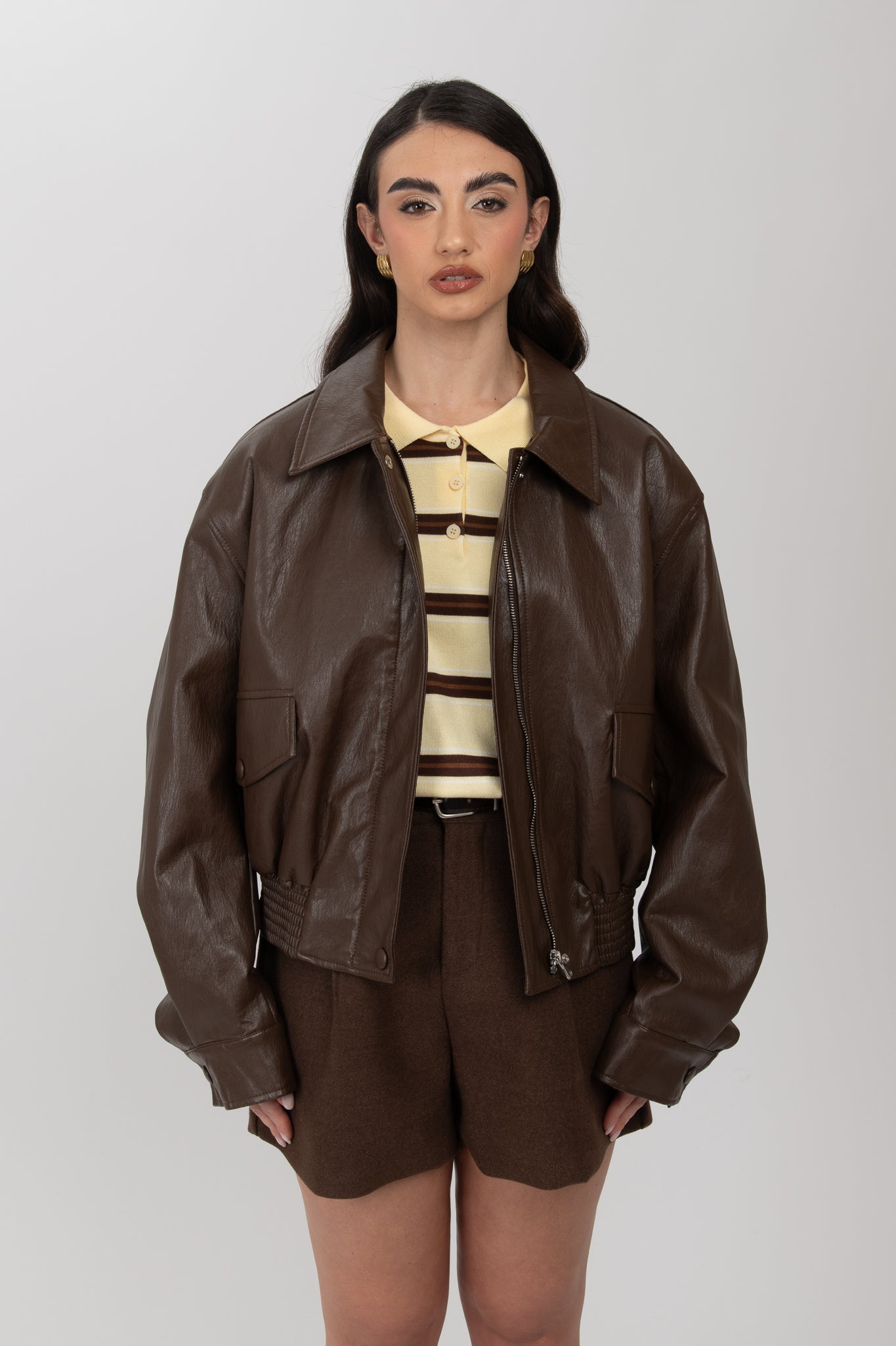 Chiodo/Bomber ‘ECOPELLE BY LUMINA’ Cacao