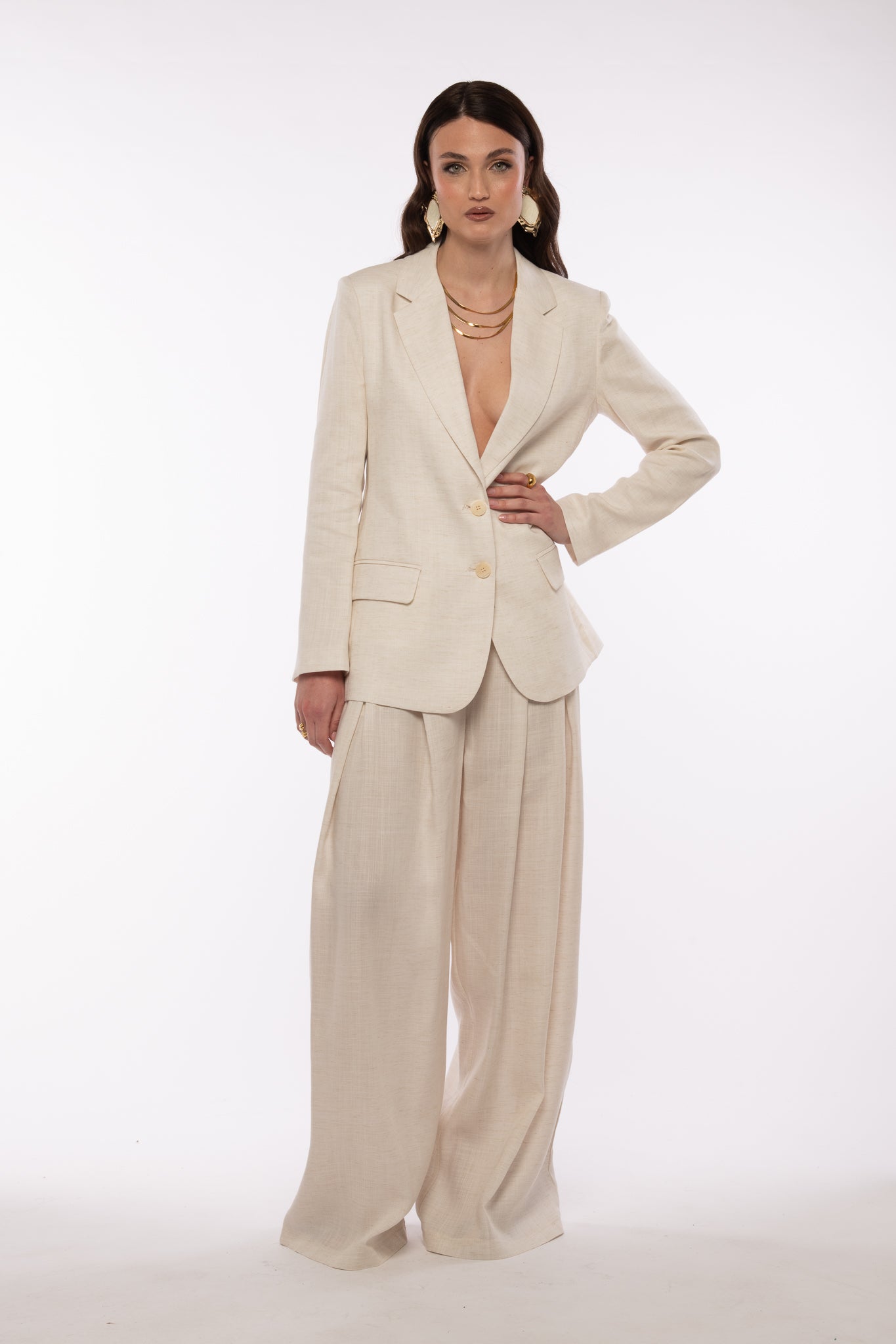 Tailleur ‘10% LINO’ Panna