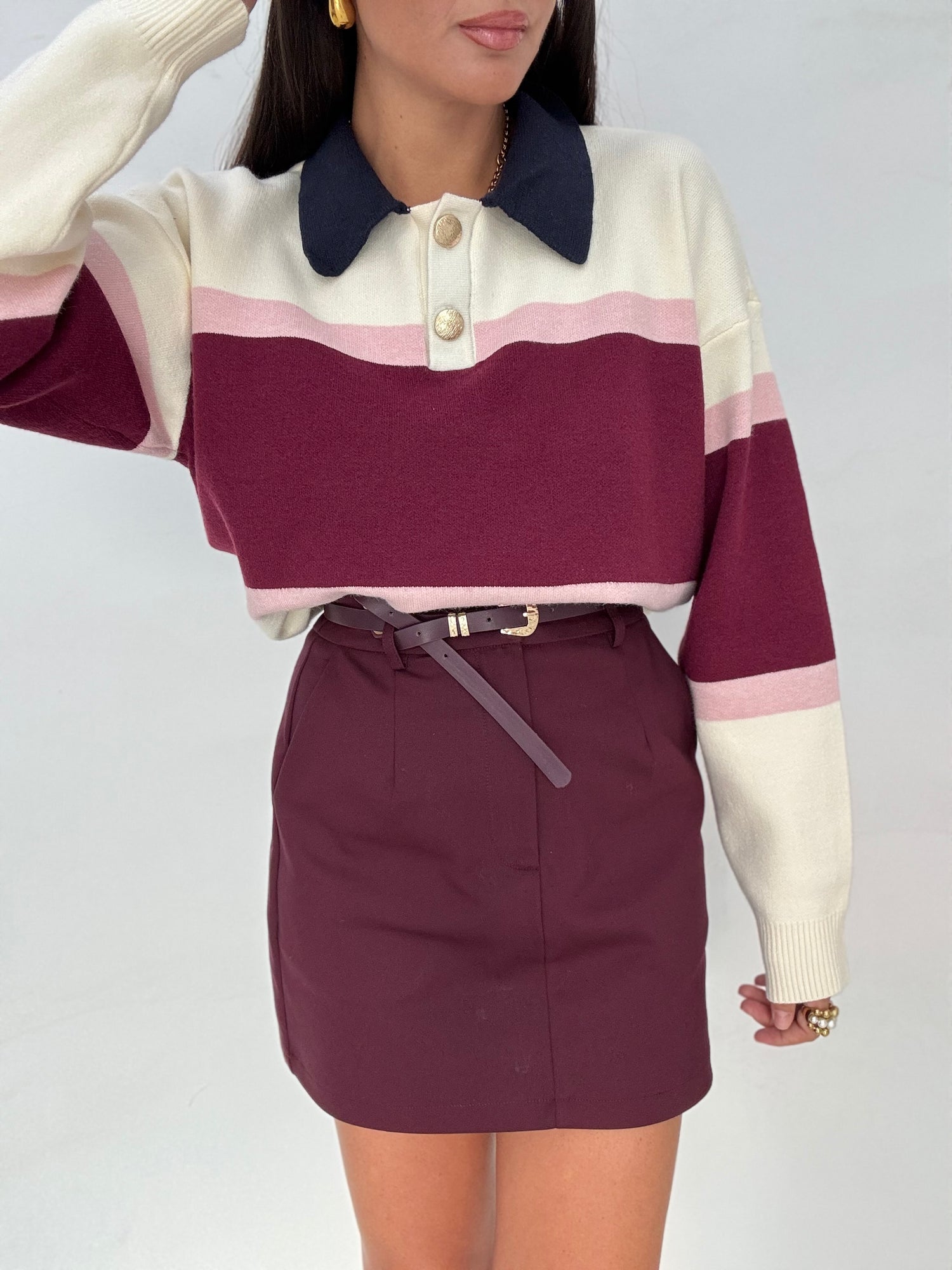 Gonna ‘MINI’ con cinturino Bordeaux