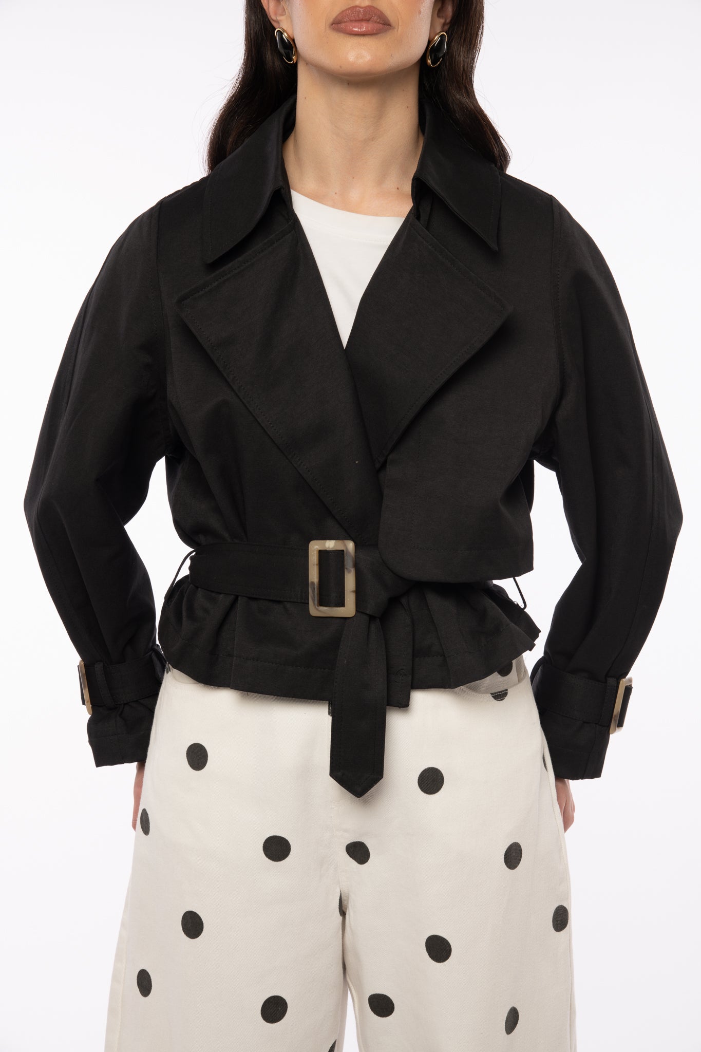 Trench Crop ‘55% COTONE’ Nero