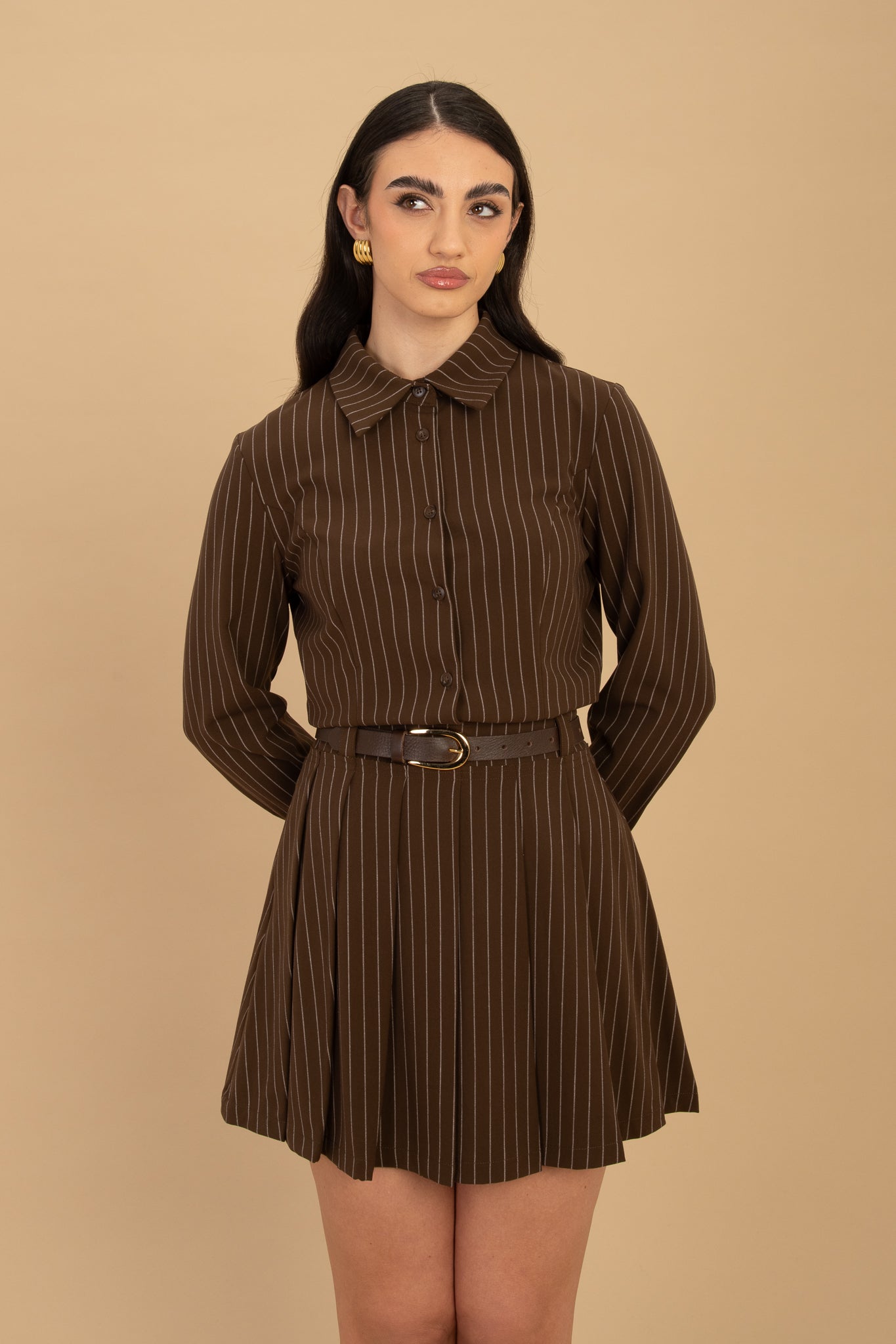 Coordinato ‘MAXI POLSINO BY LUMINA’ Gessata Cacao