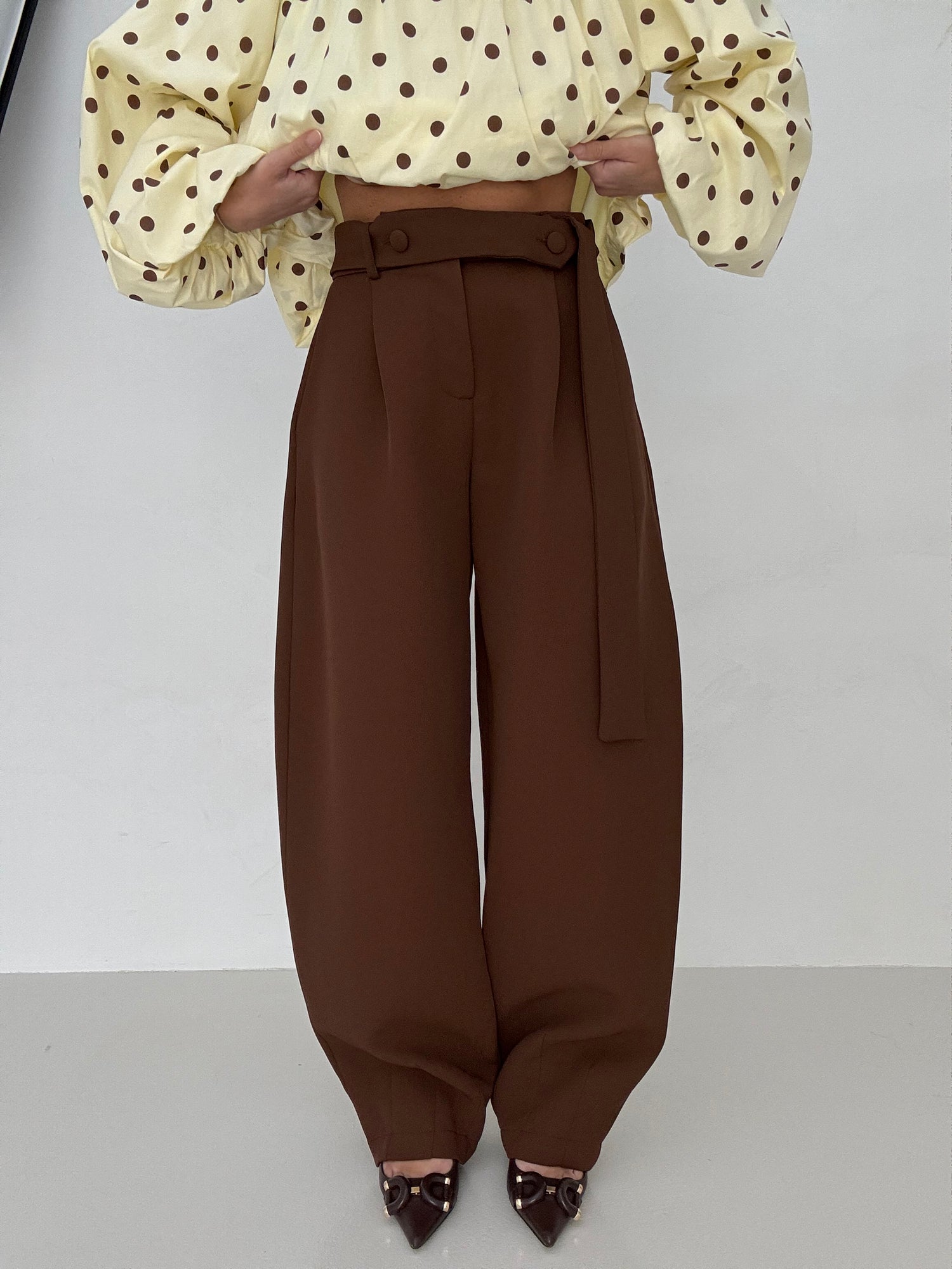 Pantalone ‘BALLON BY LUMINA’ Cacao