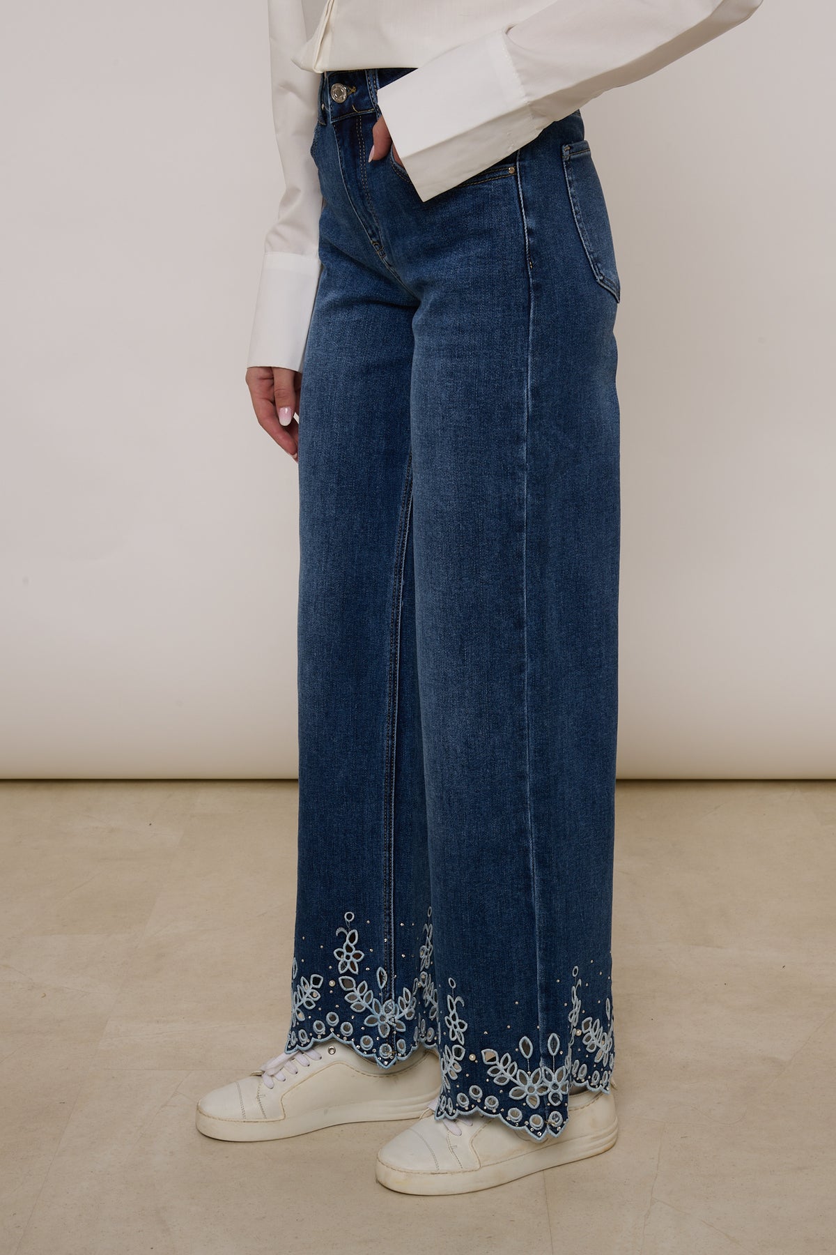 Jeans ‘RICAMI SUL FONDO’ Denim Scuro
