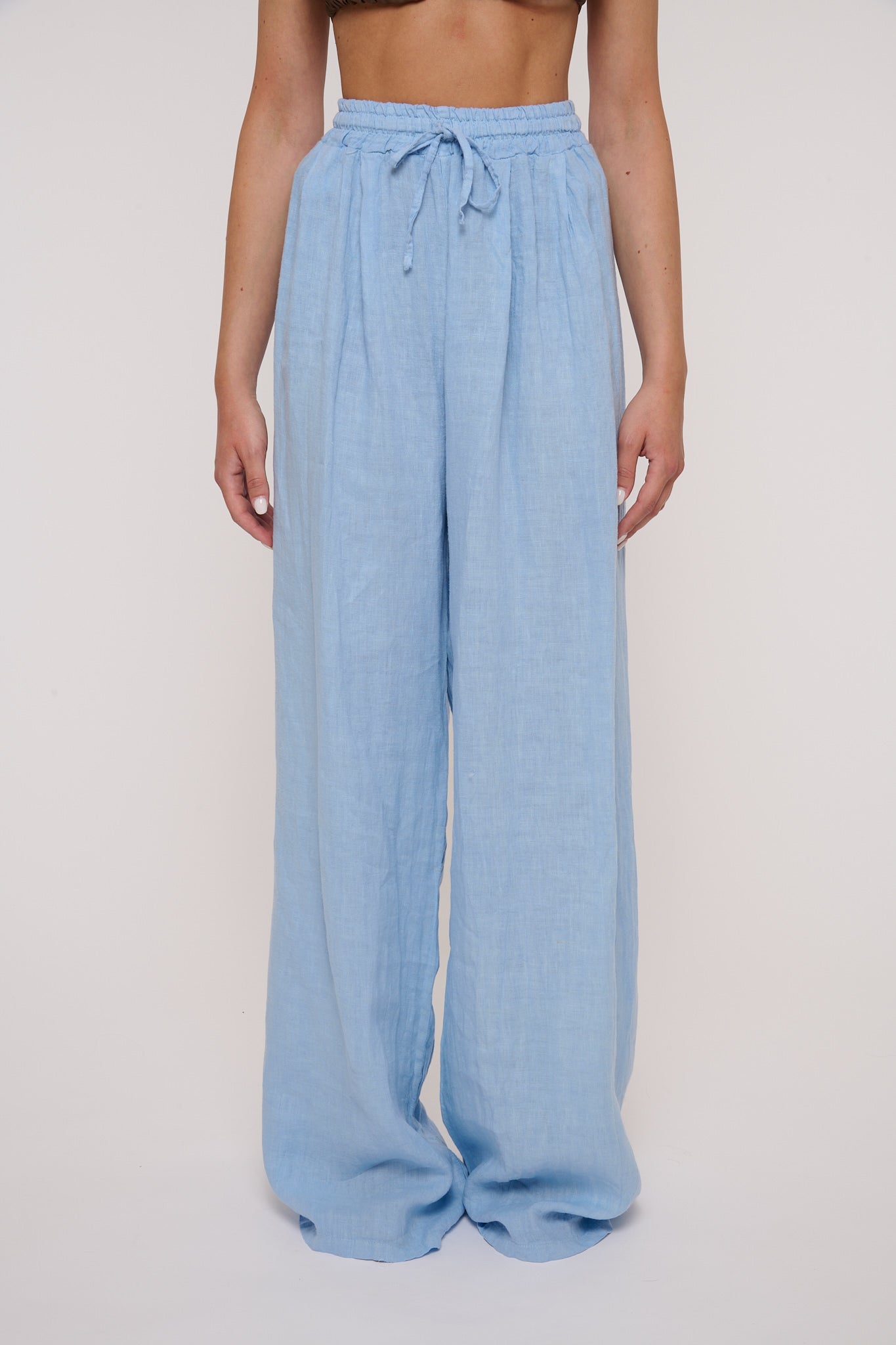 Pantalone ‘100% LINO’ Azzurro