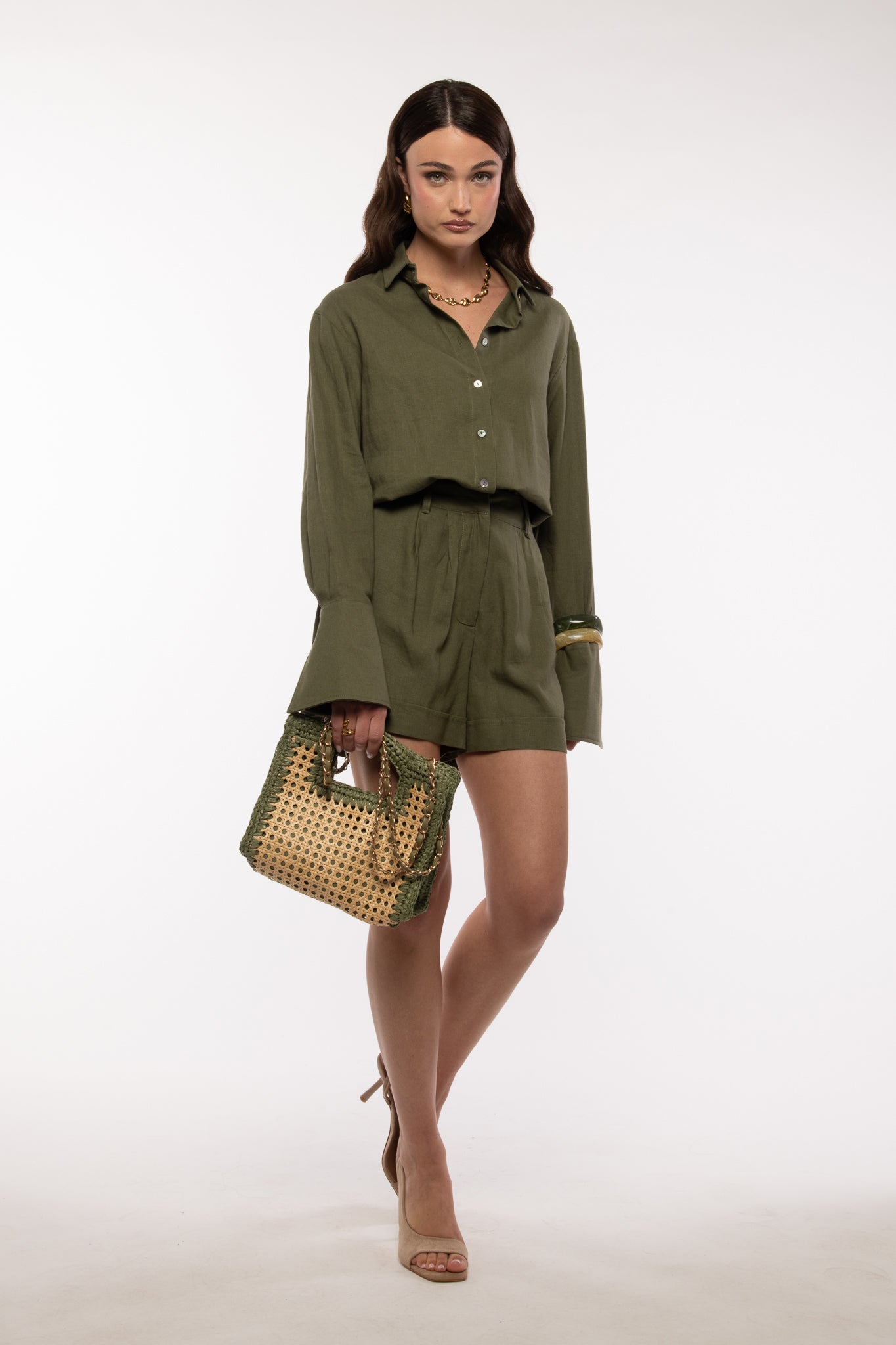 Coordinato ‘55%LINO’ ‘3&33’ Verde Militare