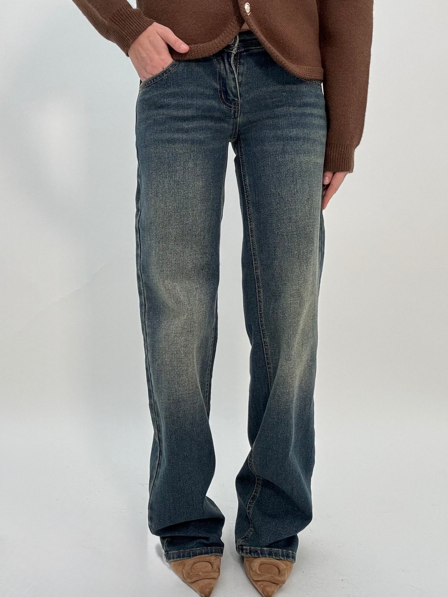 Jeans ‘VITA BASSA 80%COTONE’ Denim Slavato