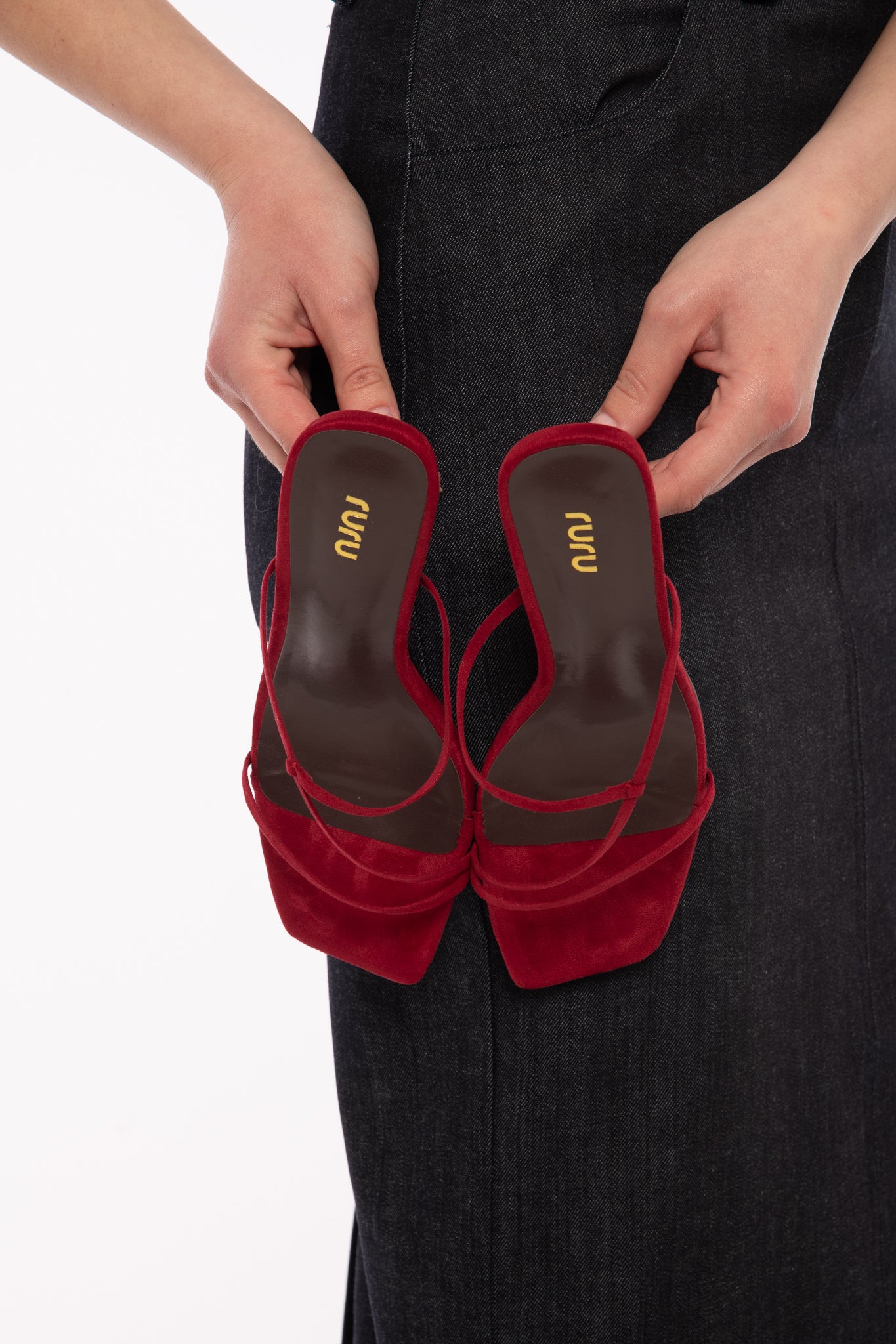 Sandalo ‘SUEDE’ CON TACCO Rosso