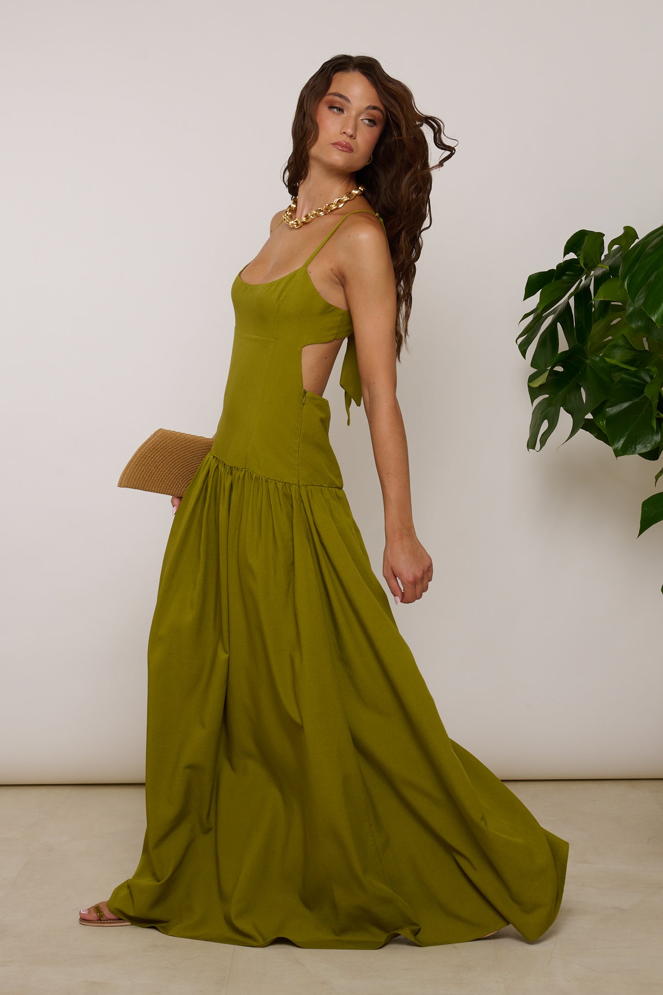 Abito ‘55% LINO’ Verde
