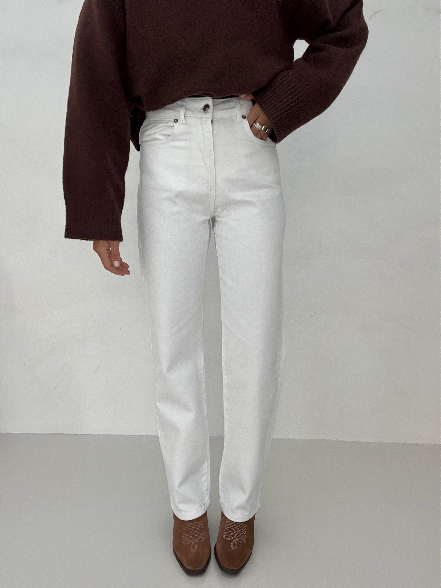 Jeans ‘GAMBA DRITTA’ Denim Bianco