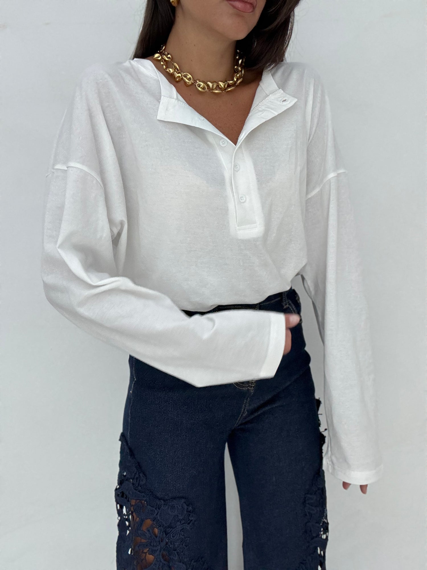 Maglia ‘BOTTONCINI’ Bianca