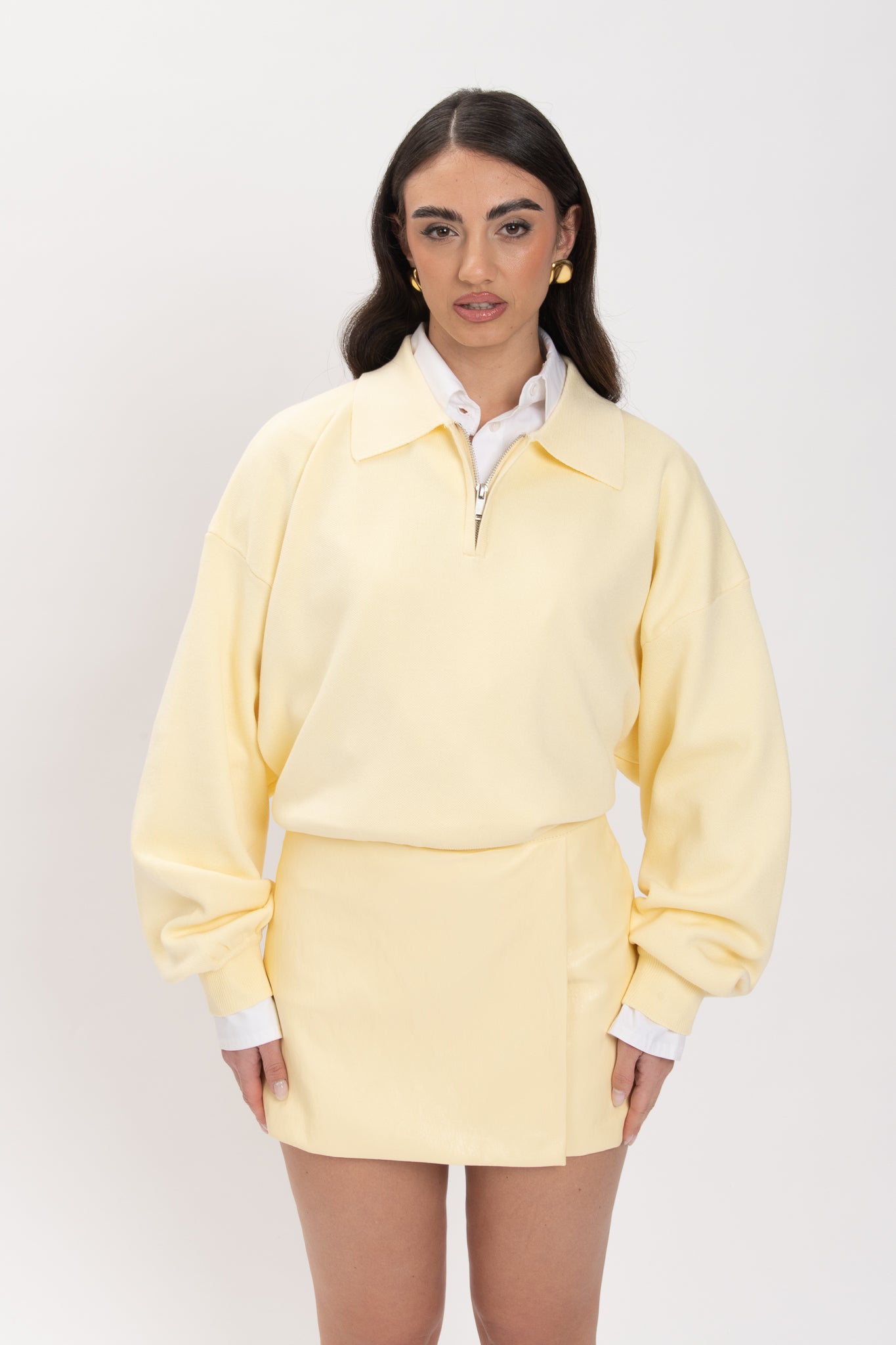 Maglione/Polo ‘CON ZIP’ Gialla