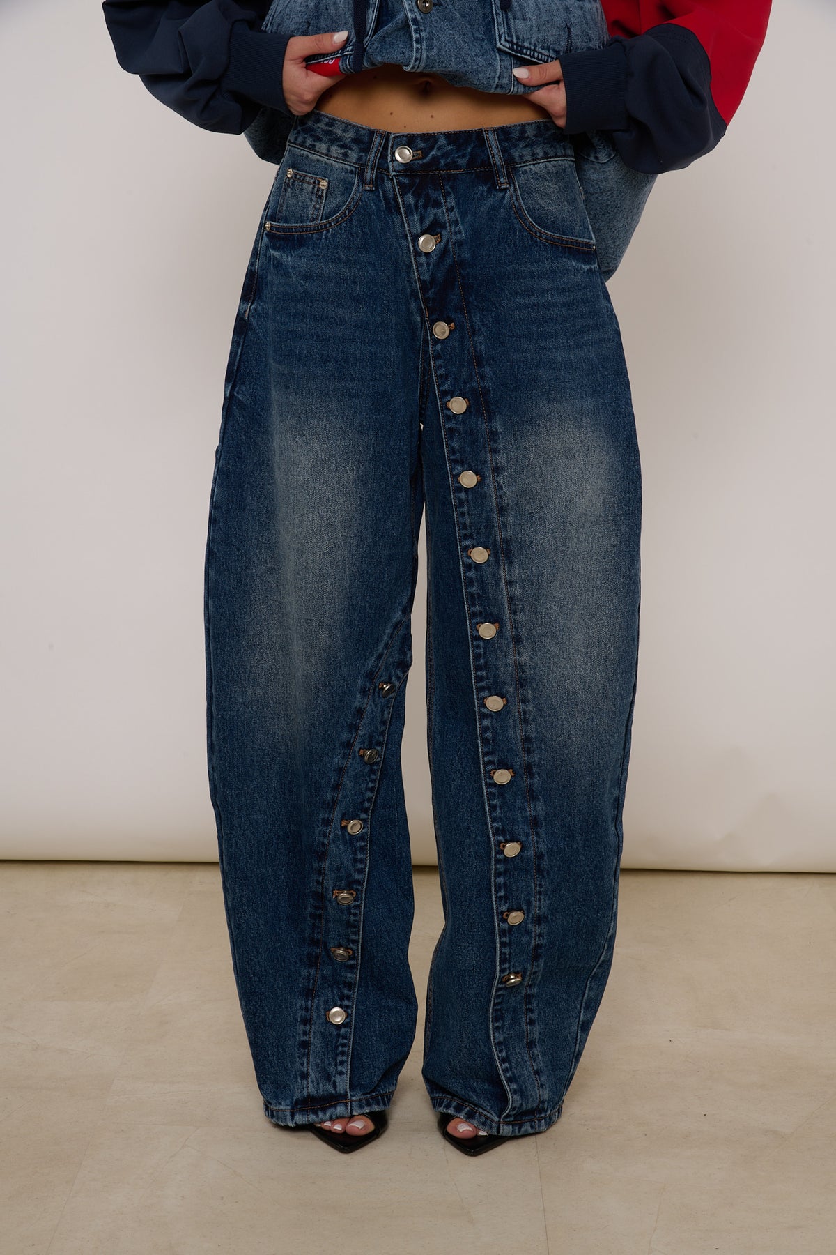 Jeans ‘MULTIBOTTONCINI’ Denim Scuro