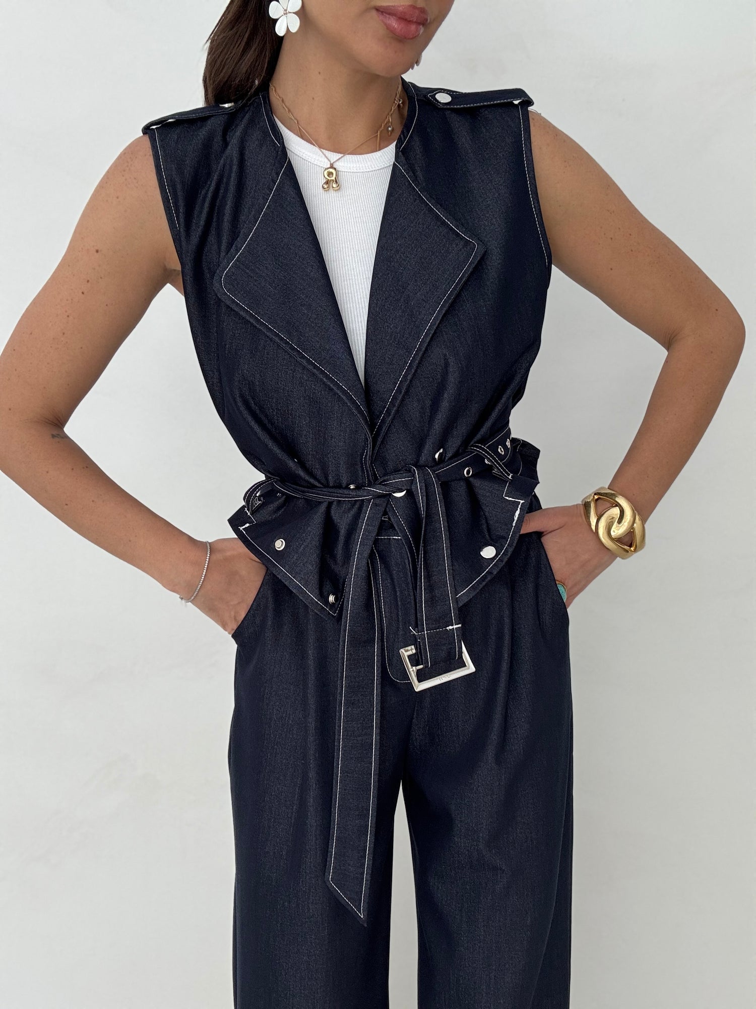 Coordinato ‘BIKER’ effetto denim