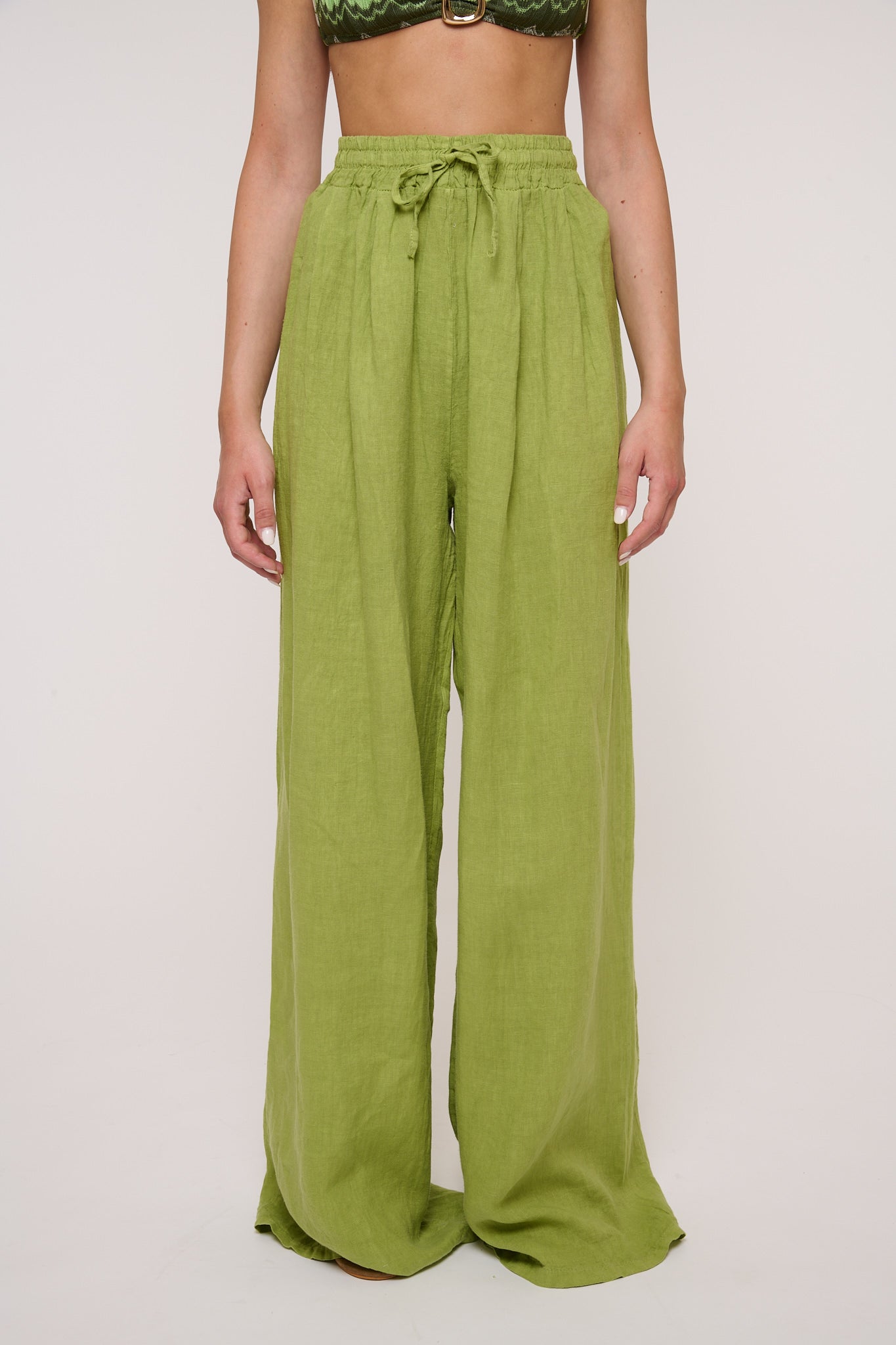 Pantalone ‘100% LINO’ Verde