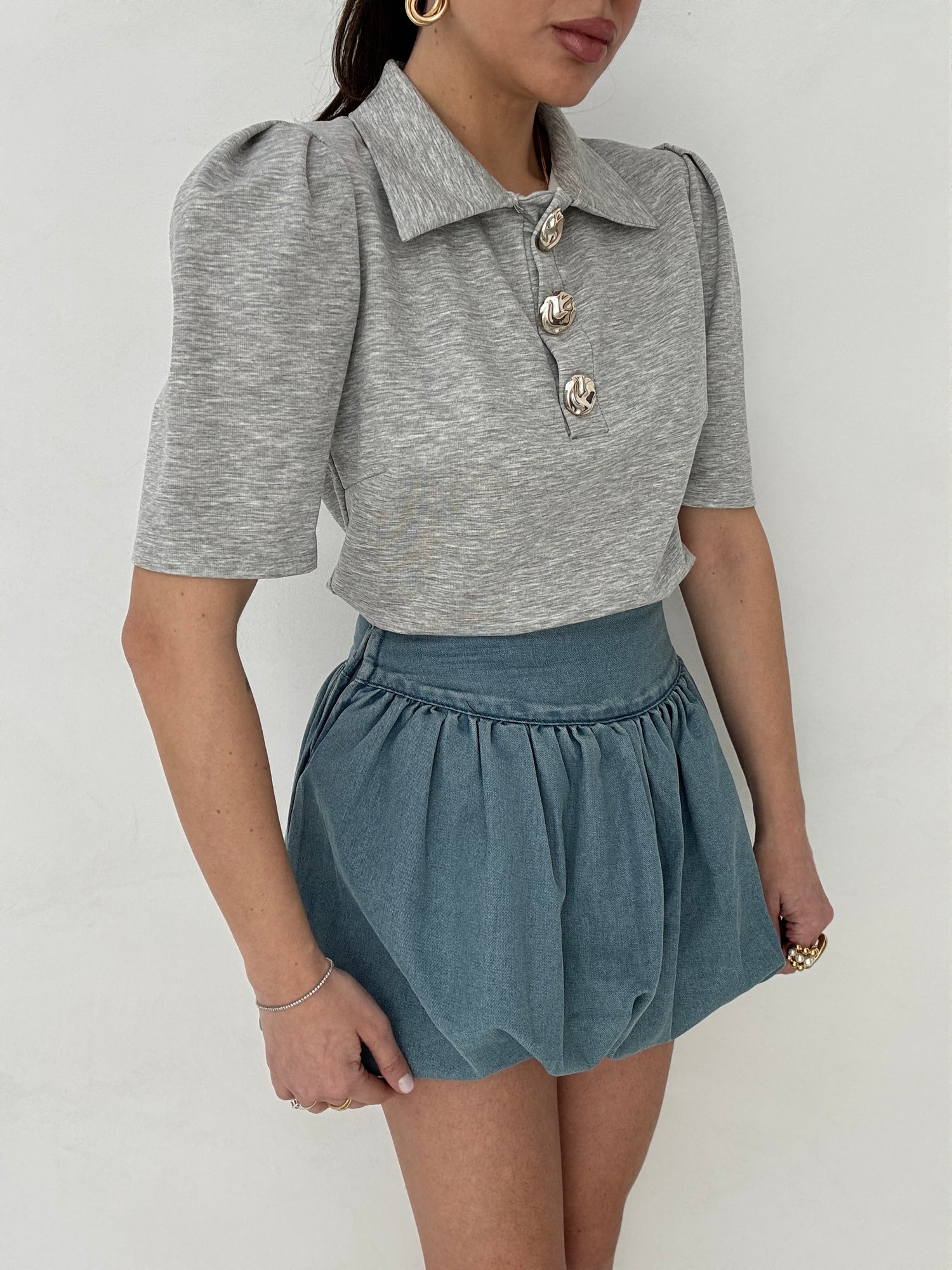 Maglia/Polo ‘BOTTONI ORO’ Grigia