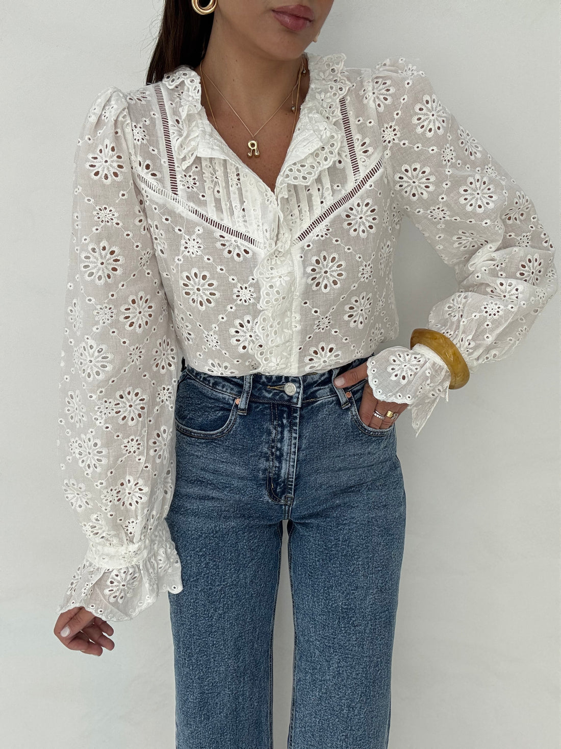 Camicia ‘PIZZO SANGALLO’ Bianca