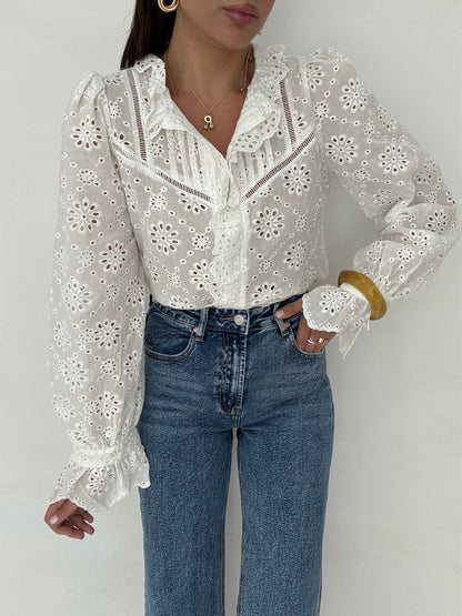 Camicia ‘PIZZO SANGALLO’ Bianca