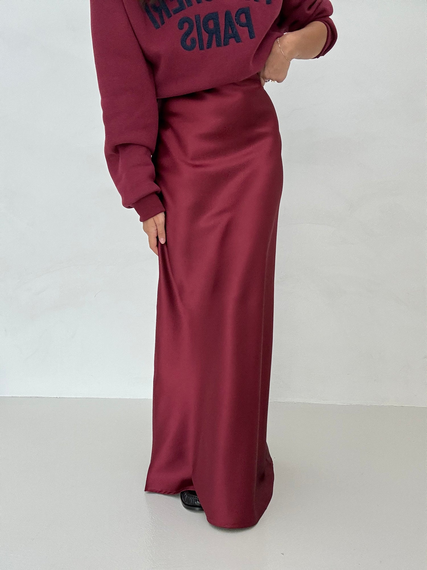 Gonna simil seta Bordeaux