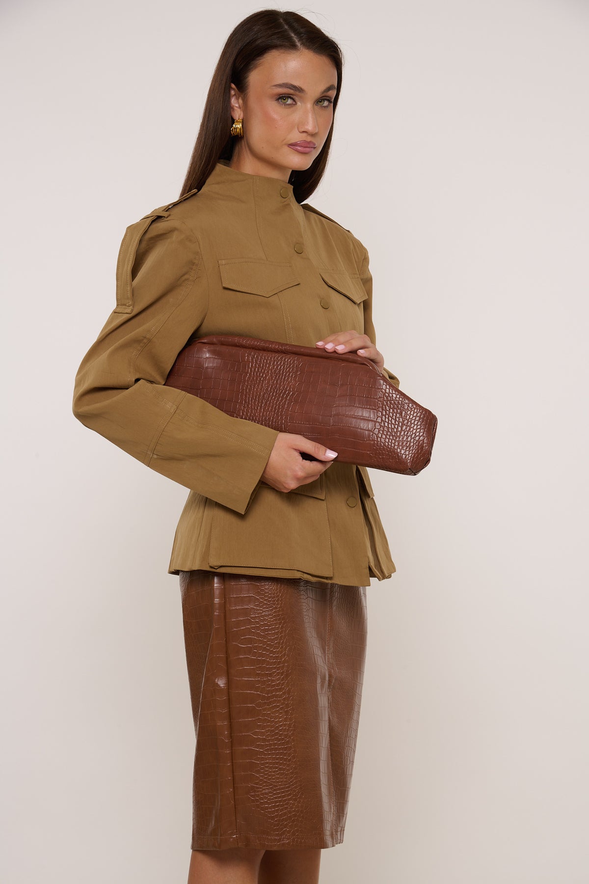 Pochette ‘PITONATA’ Cuoio