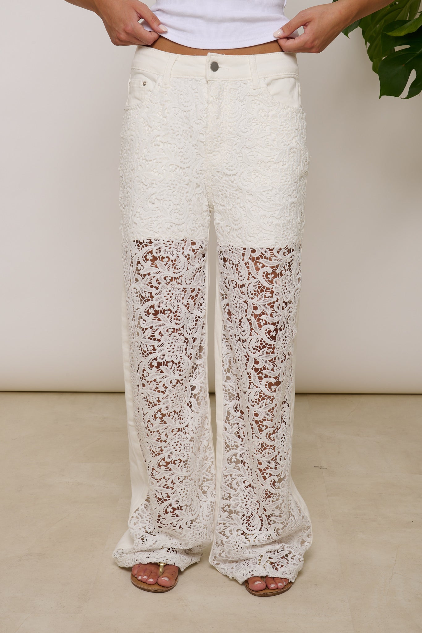 Jeans ‘IN PIZZO’ Bianco