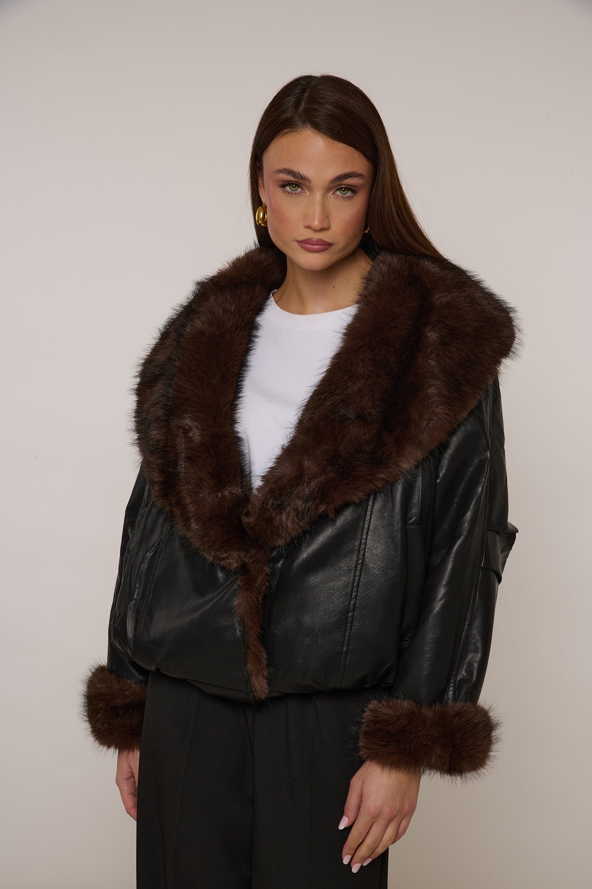Bomber/Pelliccia  ‘DOUBLE FACE’ Nero