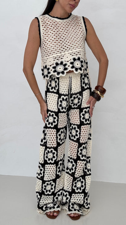 Coordinato ‘CROCHET’ Bianco e Nero