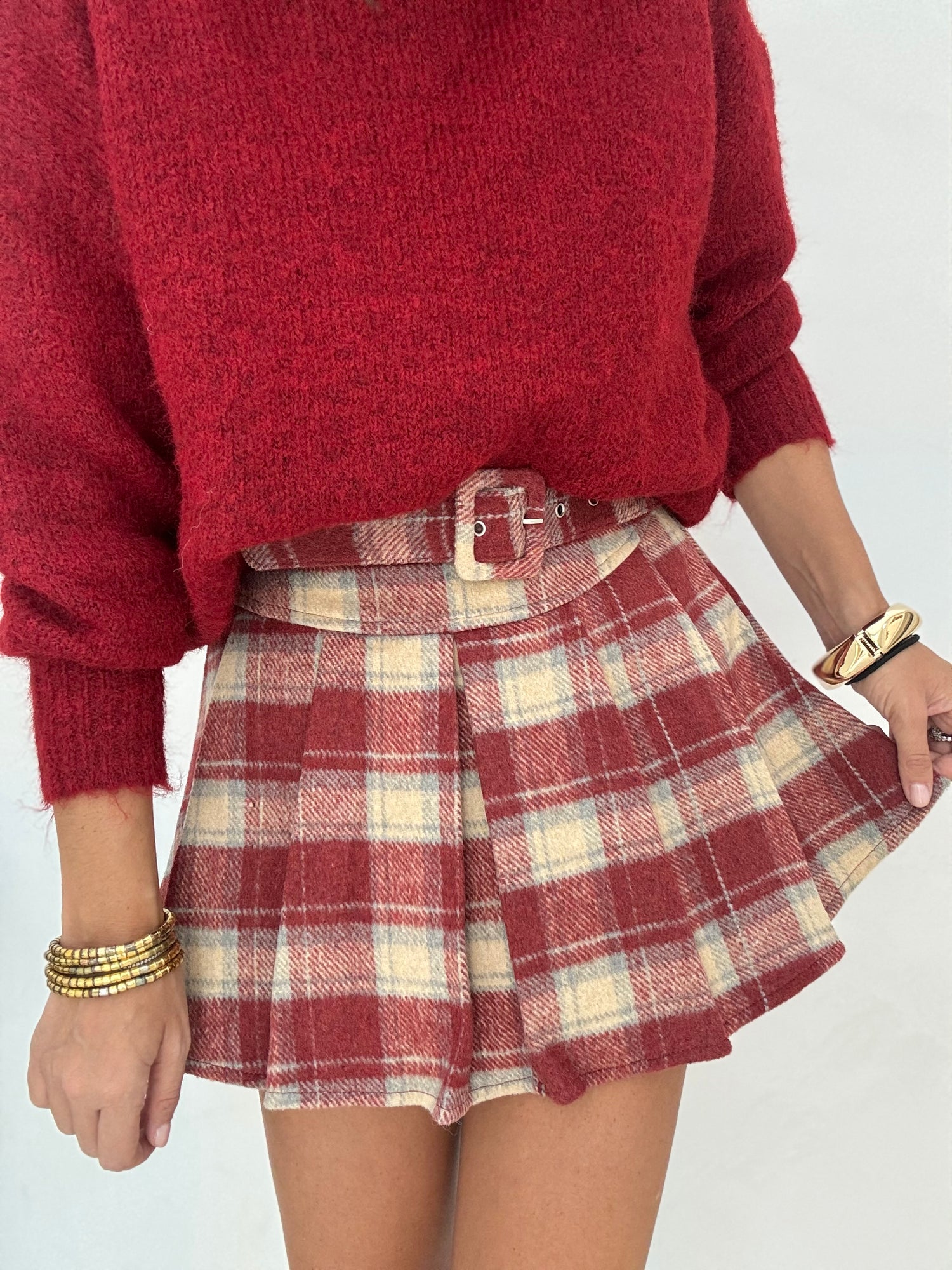 Gonna/Pantaloncino ‘ IN FLANELLA’ Bordeaux