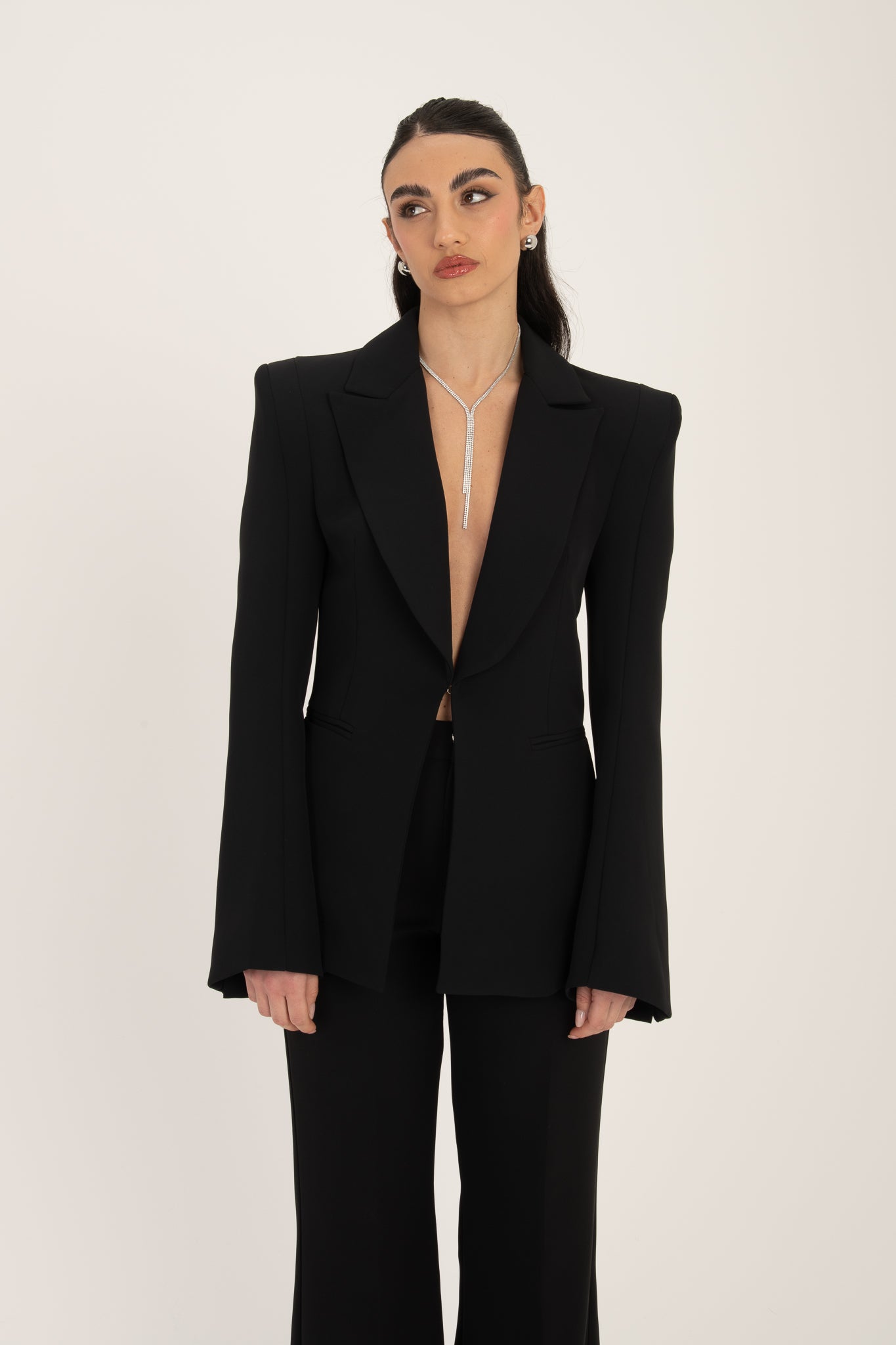 Blazer ‘EFFETTO AVVITATO CON GANCETTO’ BY LUMINA Nero