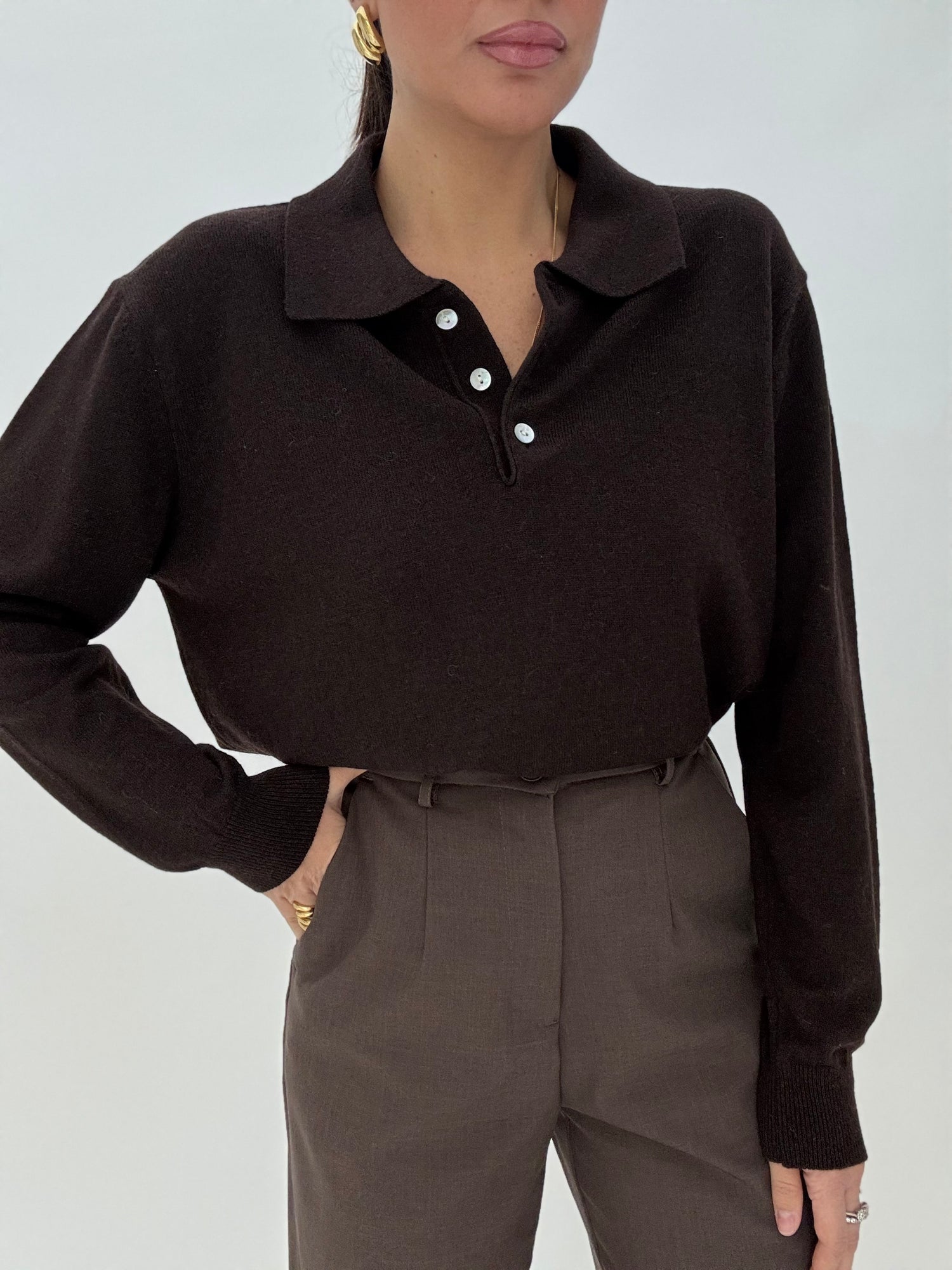Maglione/Polo ‘10% CASHMERE 30 % LANA’ Cacao