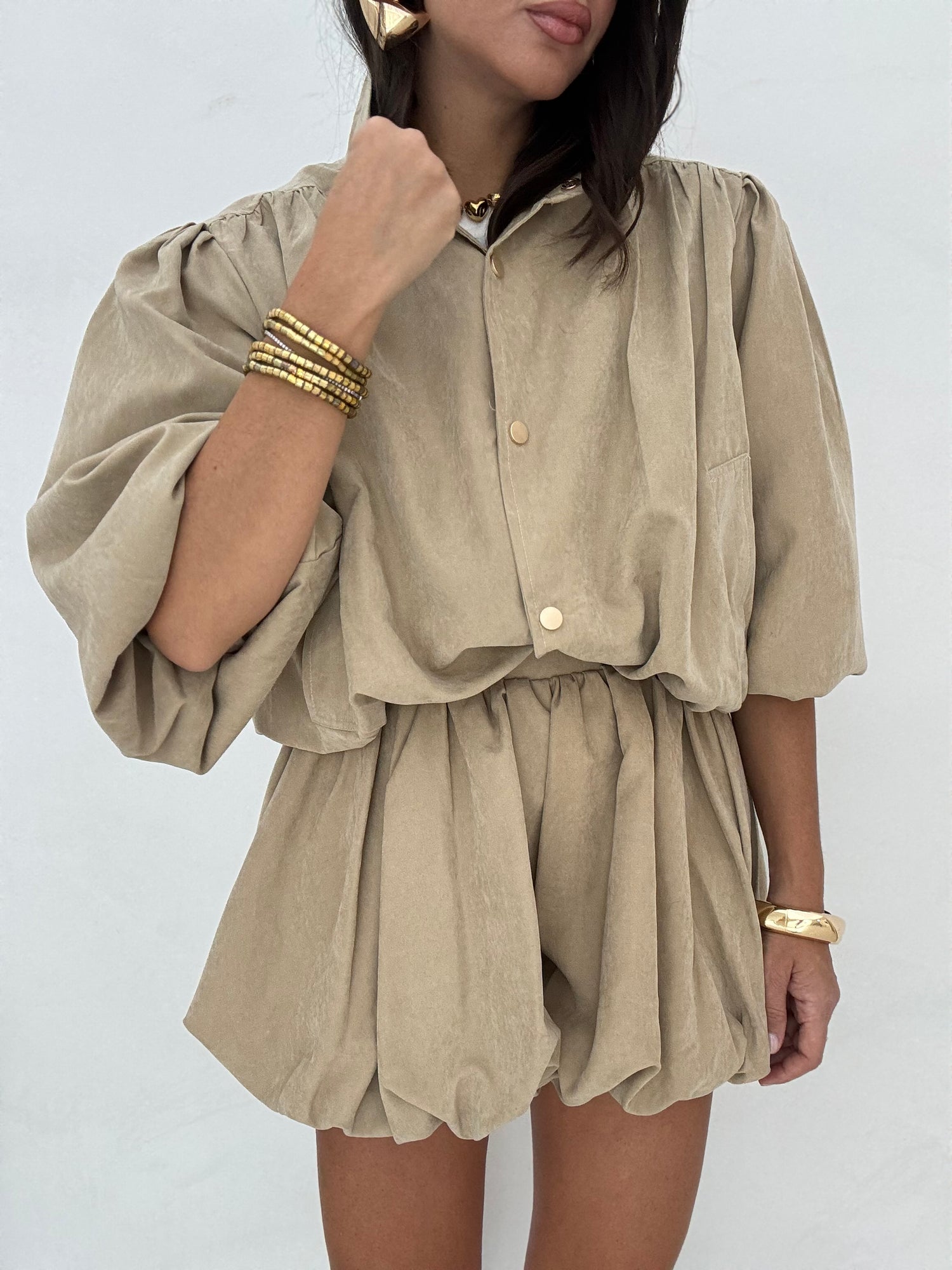 Gonna/Pantaloncino ‘BALLON IN SUEDE’ Sabbia