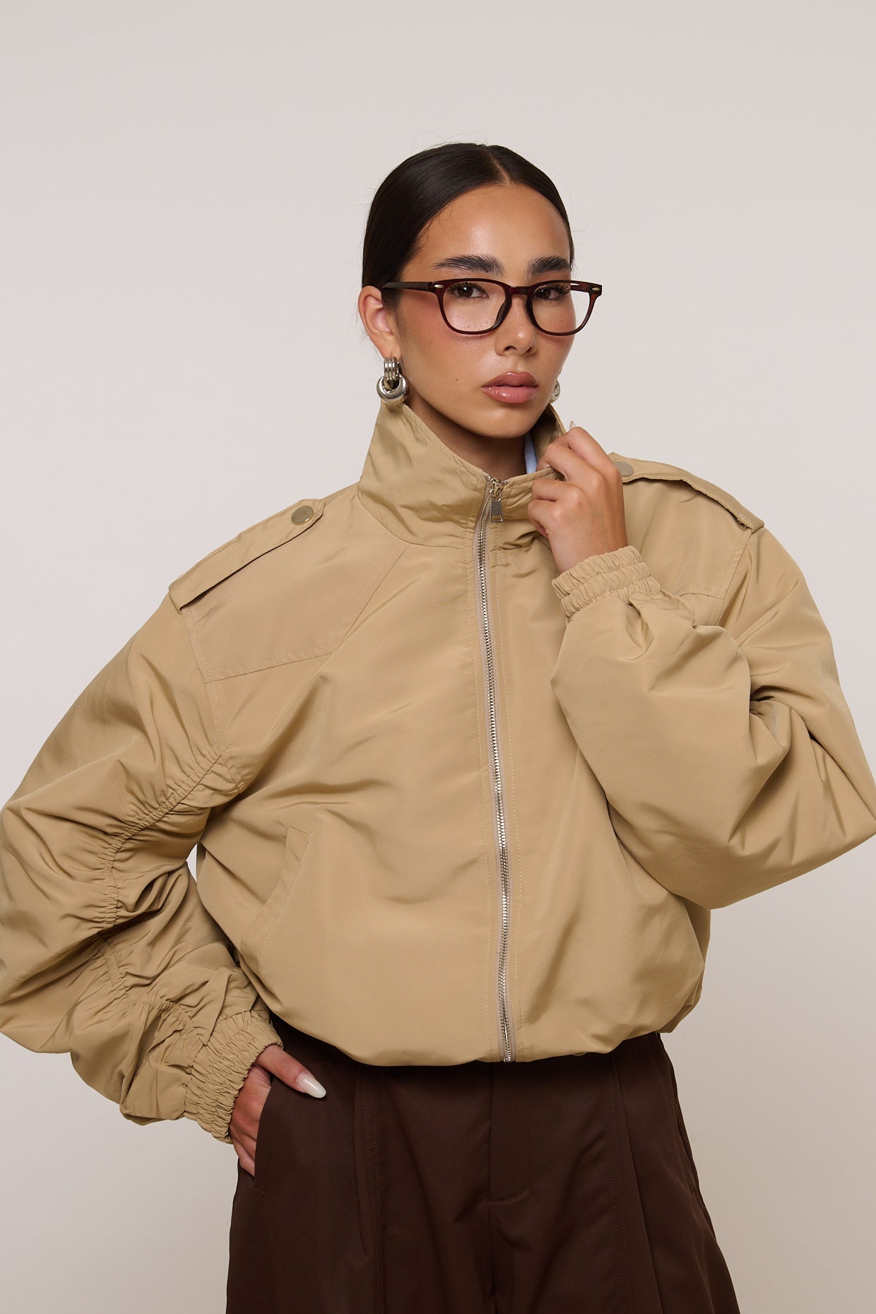 Bomber ‘65% COTONE’ Beige