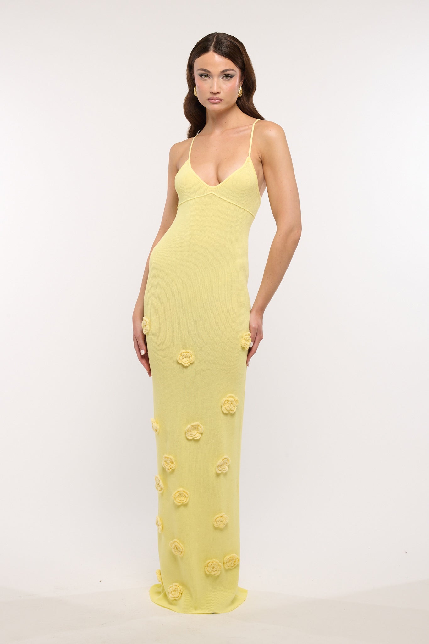 Abito ‘IN FILO’ con fiori Giallo