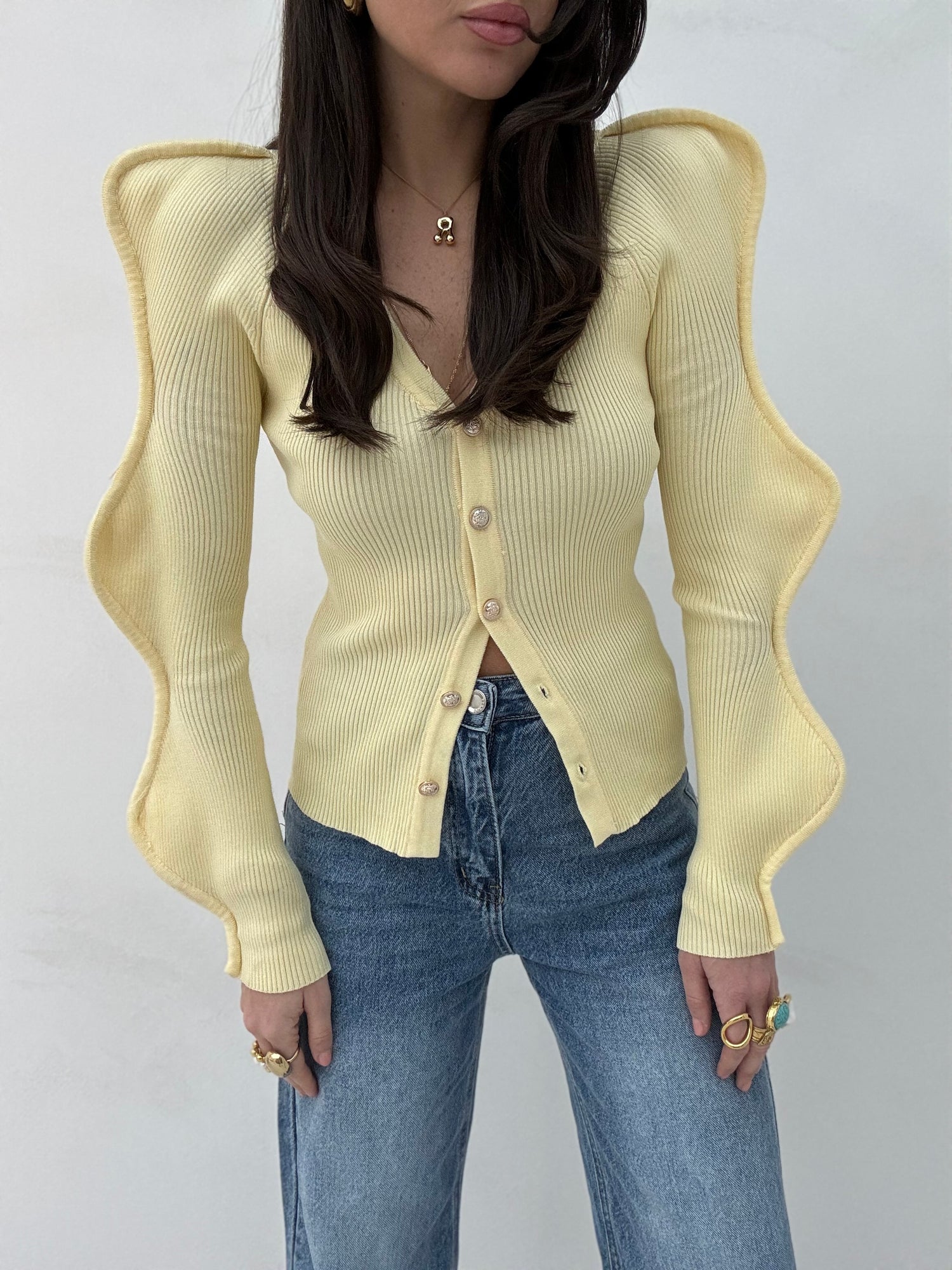 Cardigan ‘WAVES’ Giallo